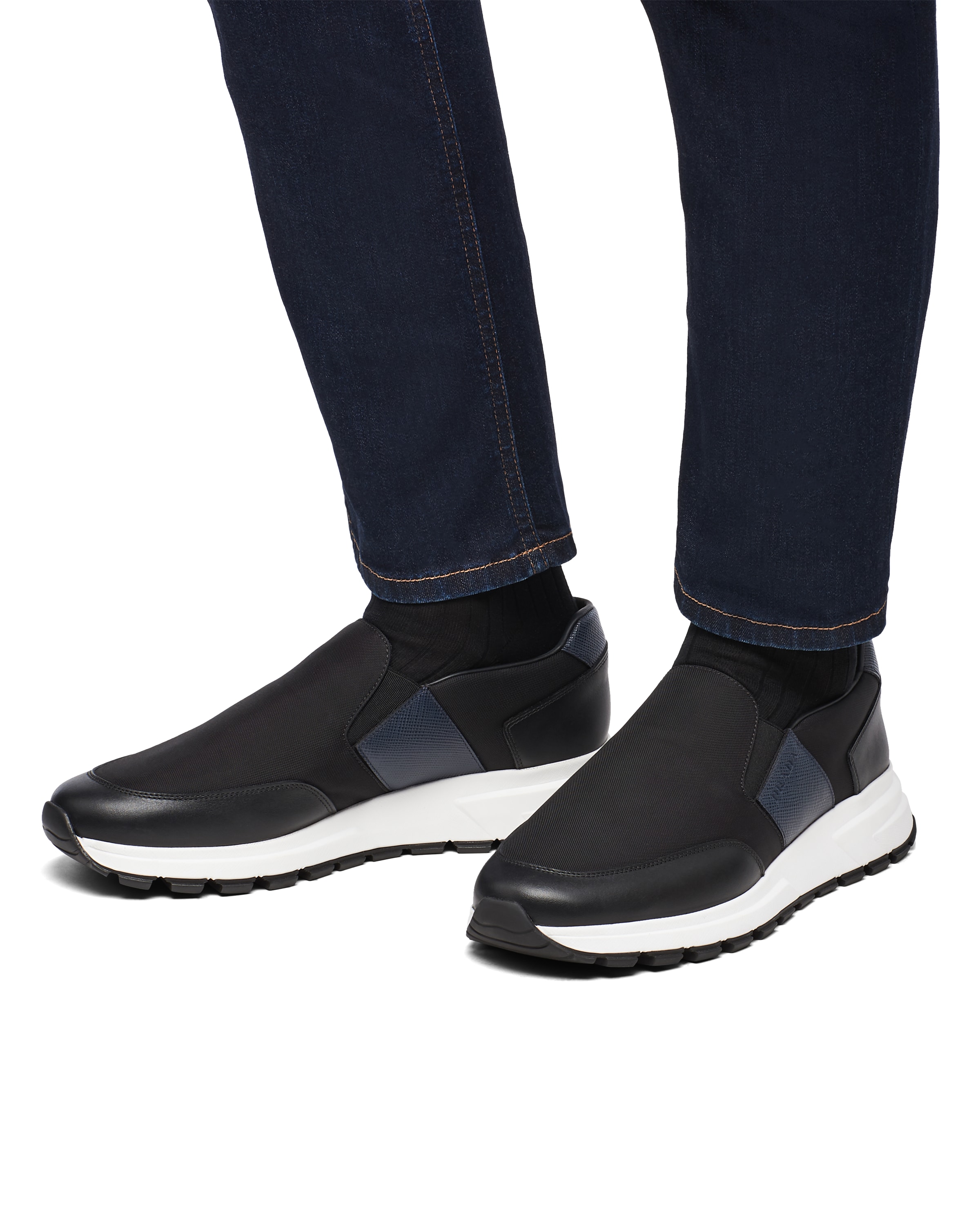 prax 01 leather and technical fabric sneakers