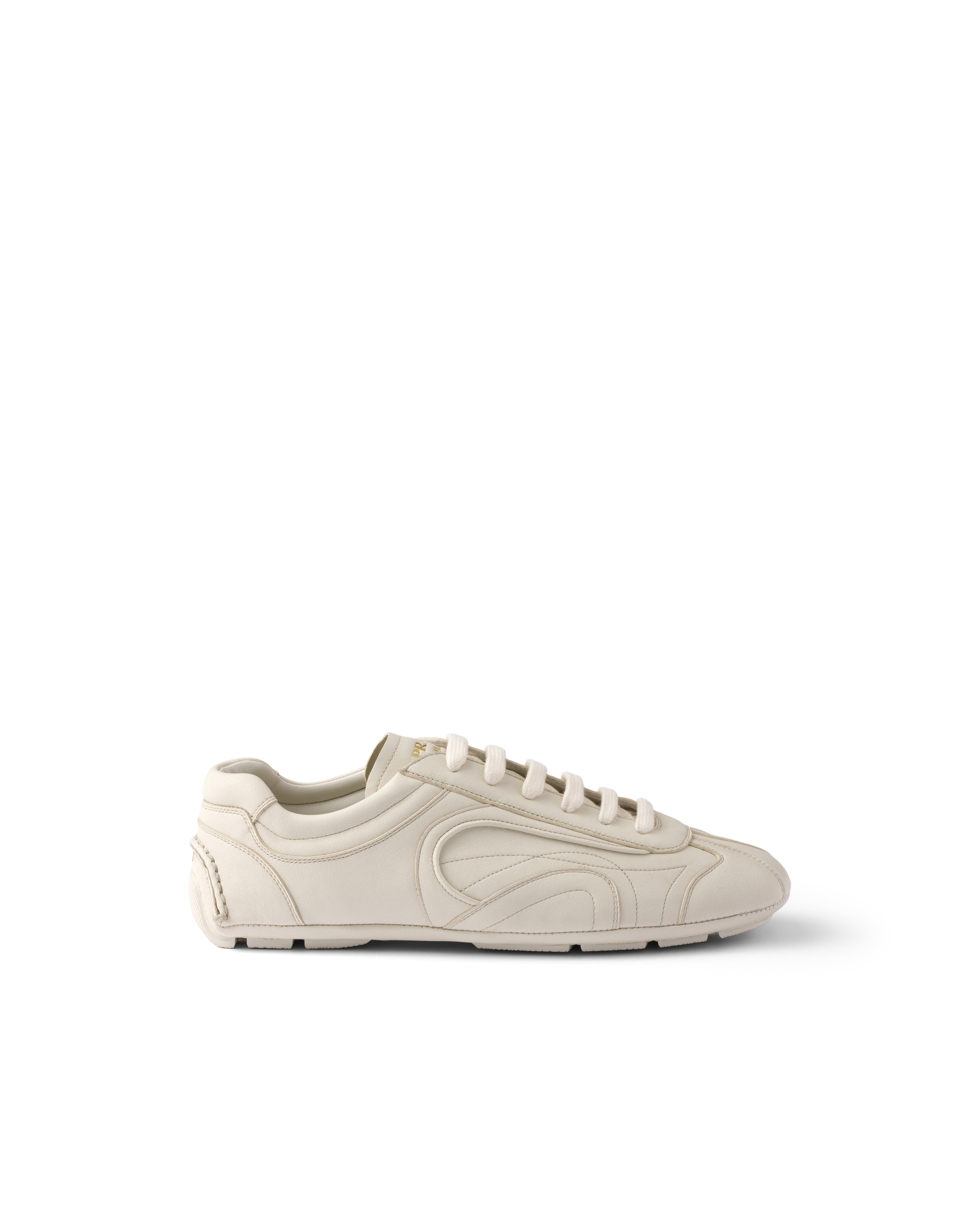 Prada Mens Neutral Montecarlo Re-edition 2005 Antiqued Leather Low-top Trainers Eur 42.5 / 8.5 Uk