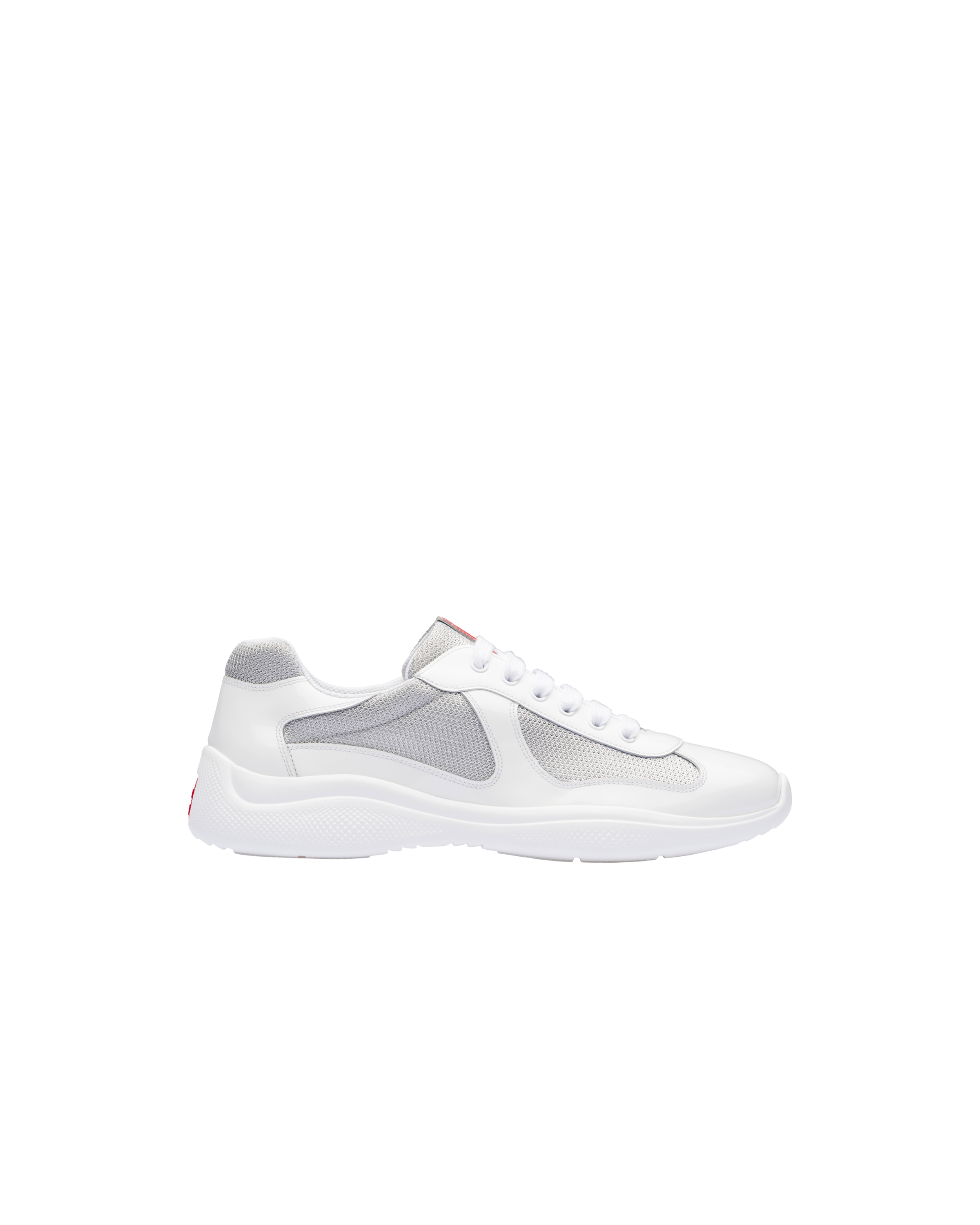 prada patent leather and technical fabric sneakers