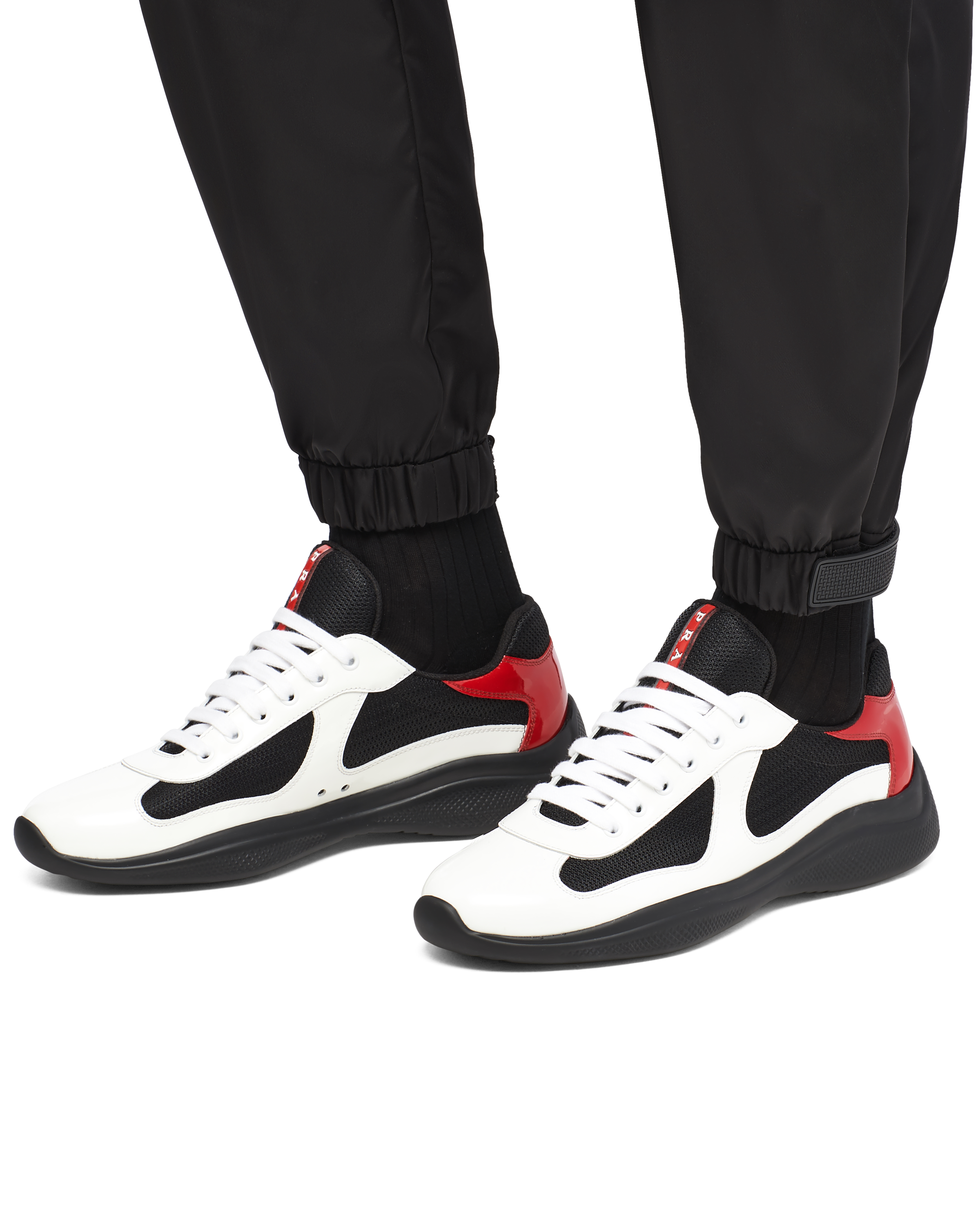 black and red prada runners