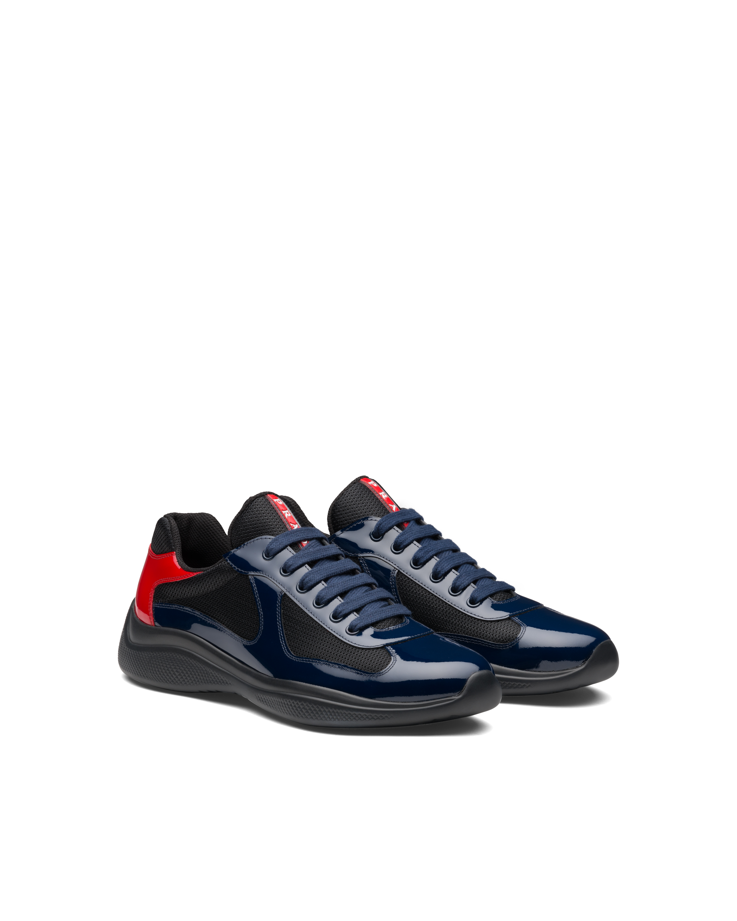 blue and black prada sneakers