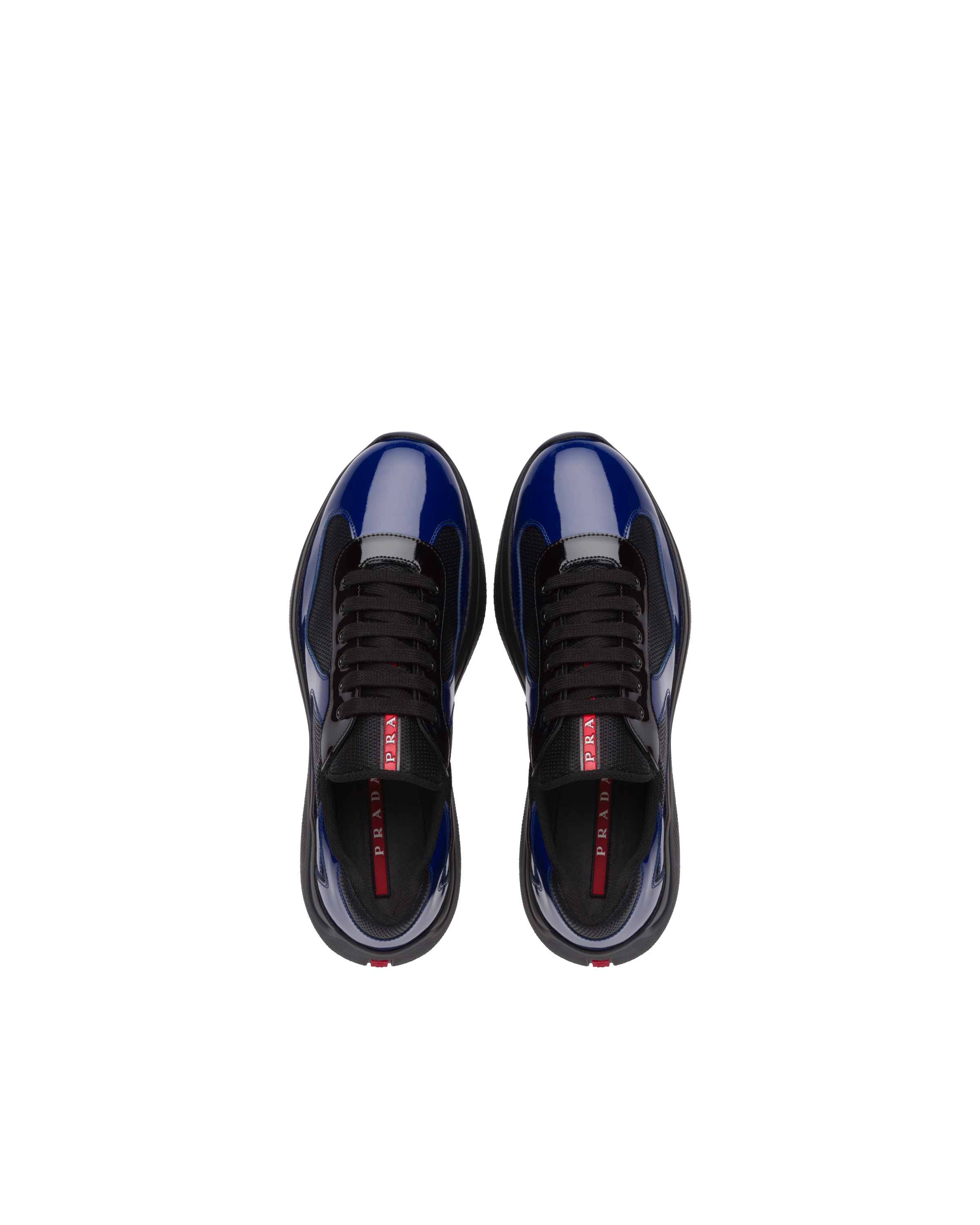 Blue and black prada shoes