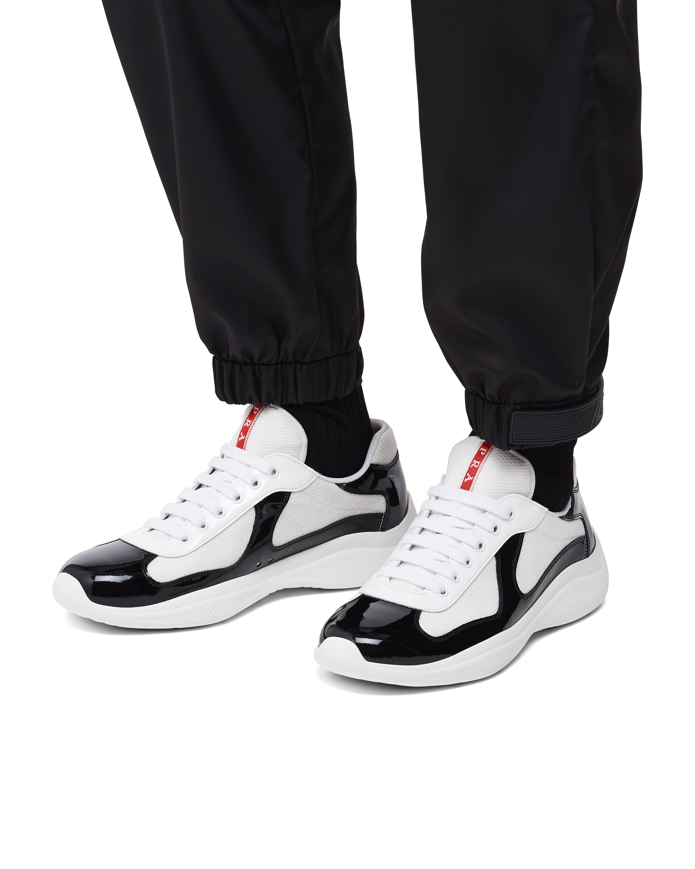 Black/white Prada America's Cup sneakers | Prada