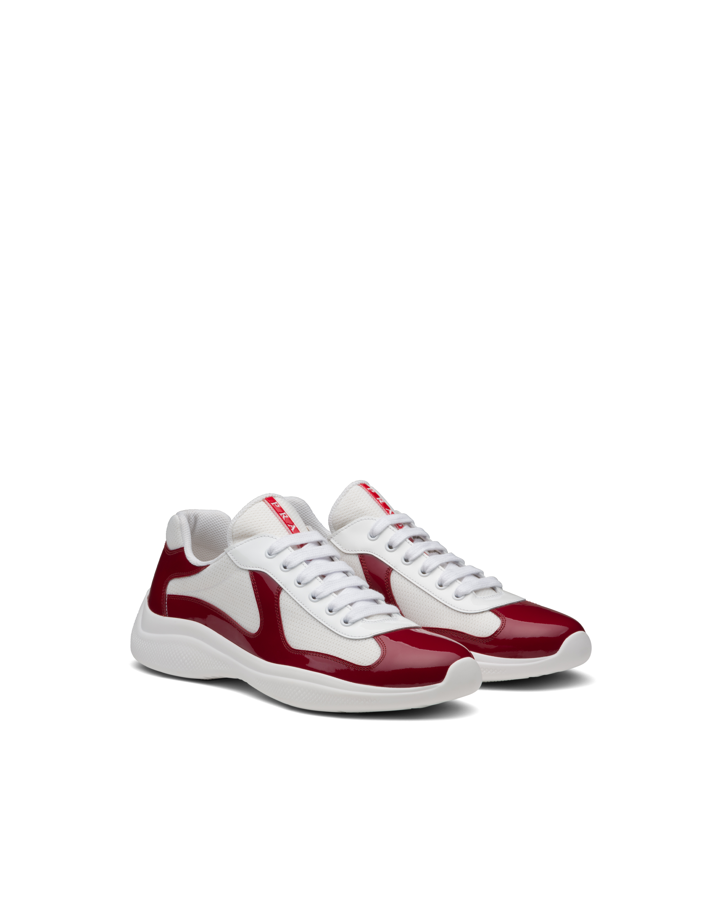 Ruby Red/white Prada America's Cup Sneakers PRADA