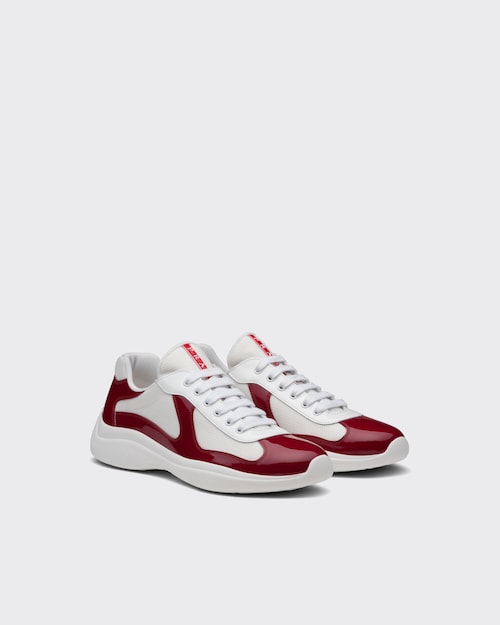 Ruby Red/white Prada America's Cup sneakers | Prada