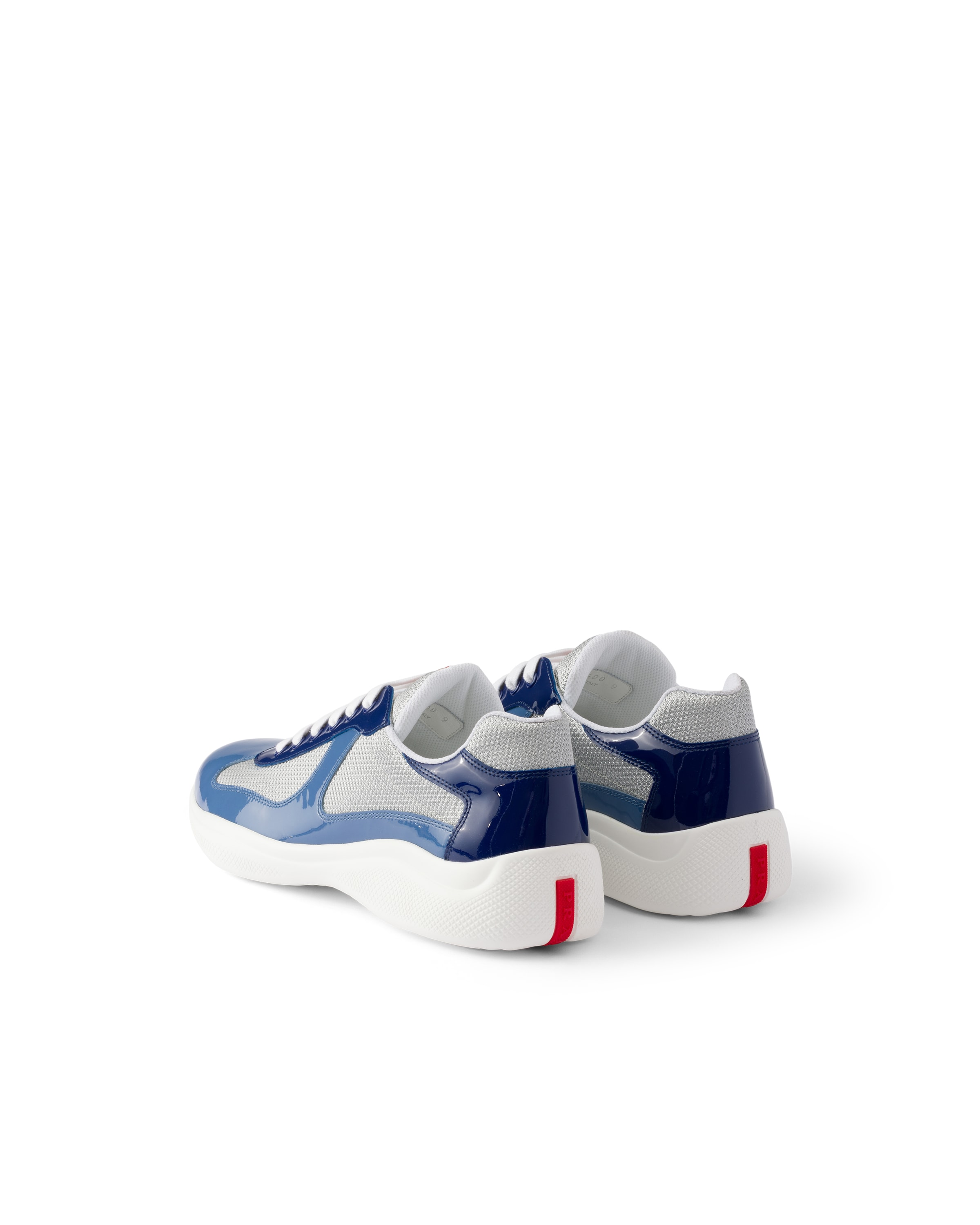 Prada Mesh Panel Low-top Sneakers In Blue