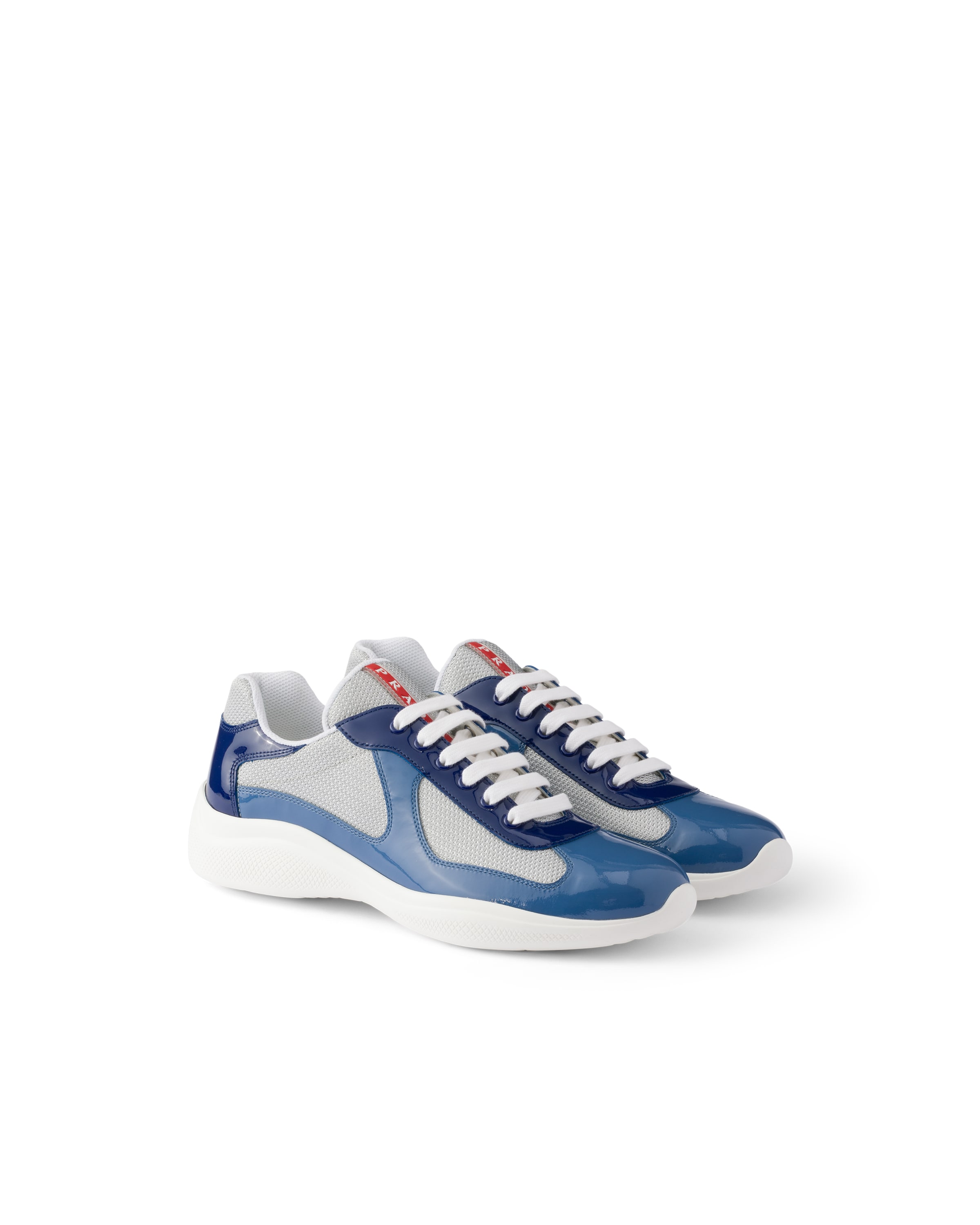 Prada Mesh Panel Low-top Sneakers In Blue