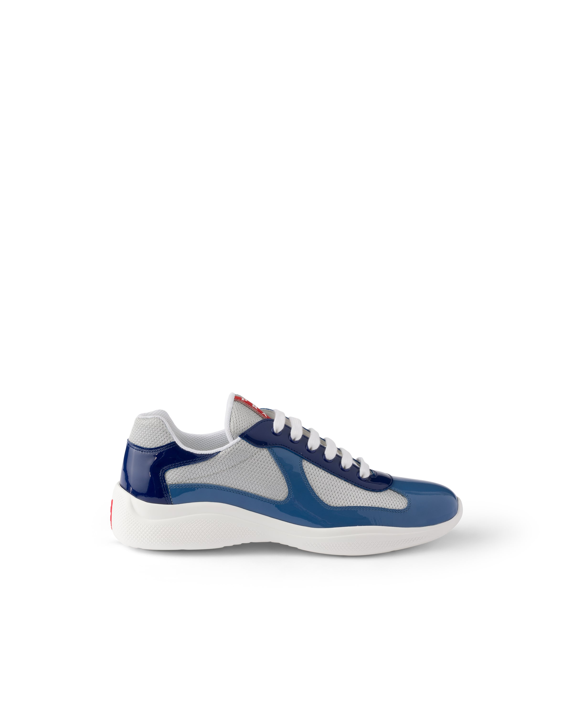 Prada Mesh Panel Low-top Sneakers In Blue