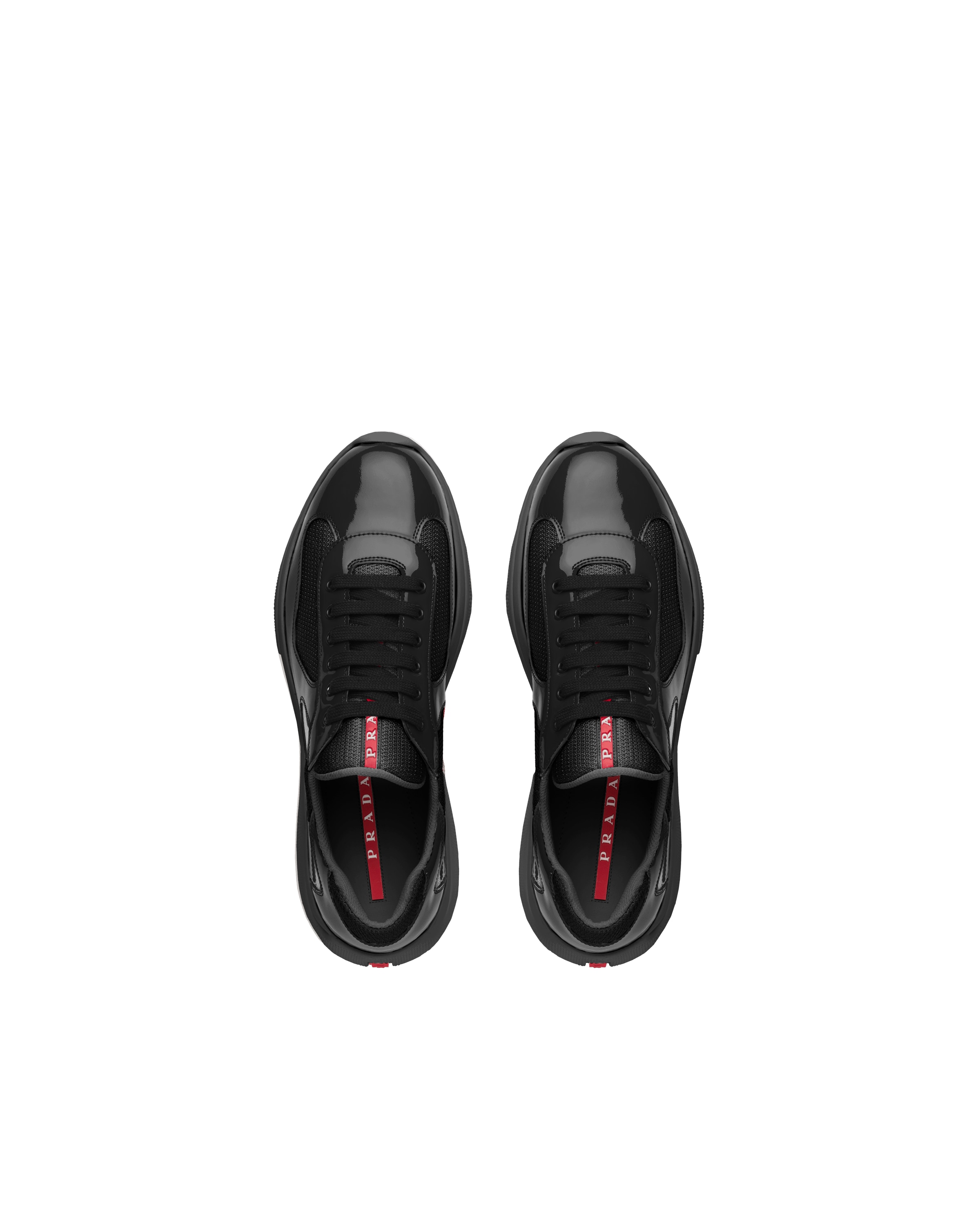 Black New America'S Cup Bike Fabric Sneakers | Prada