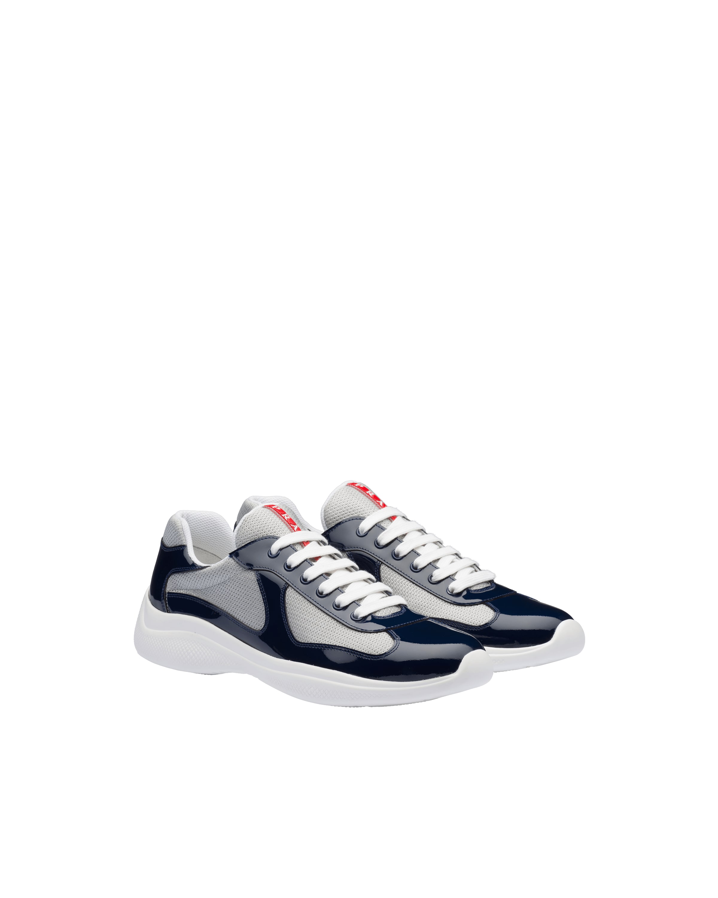 Royal Blue/silver New America'S Cup Bike Fabric Sneakers | Prada