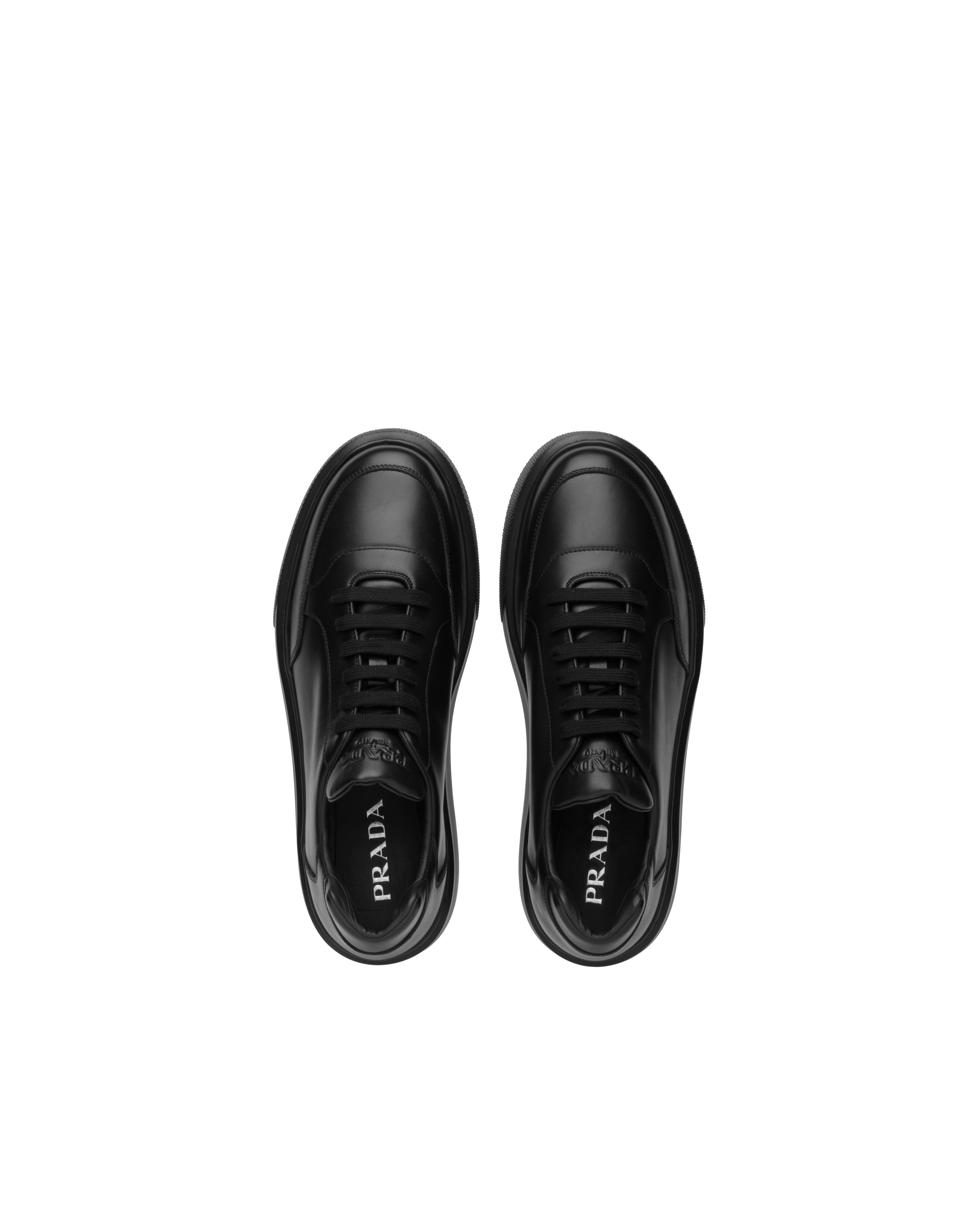 Black leather prada sneakers Clearance
