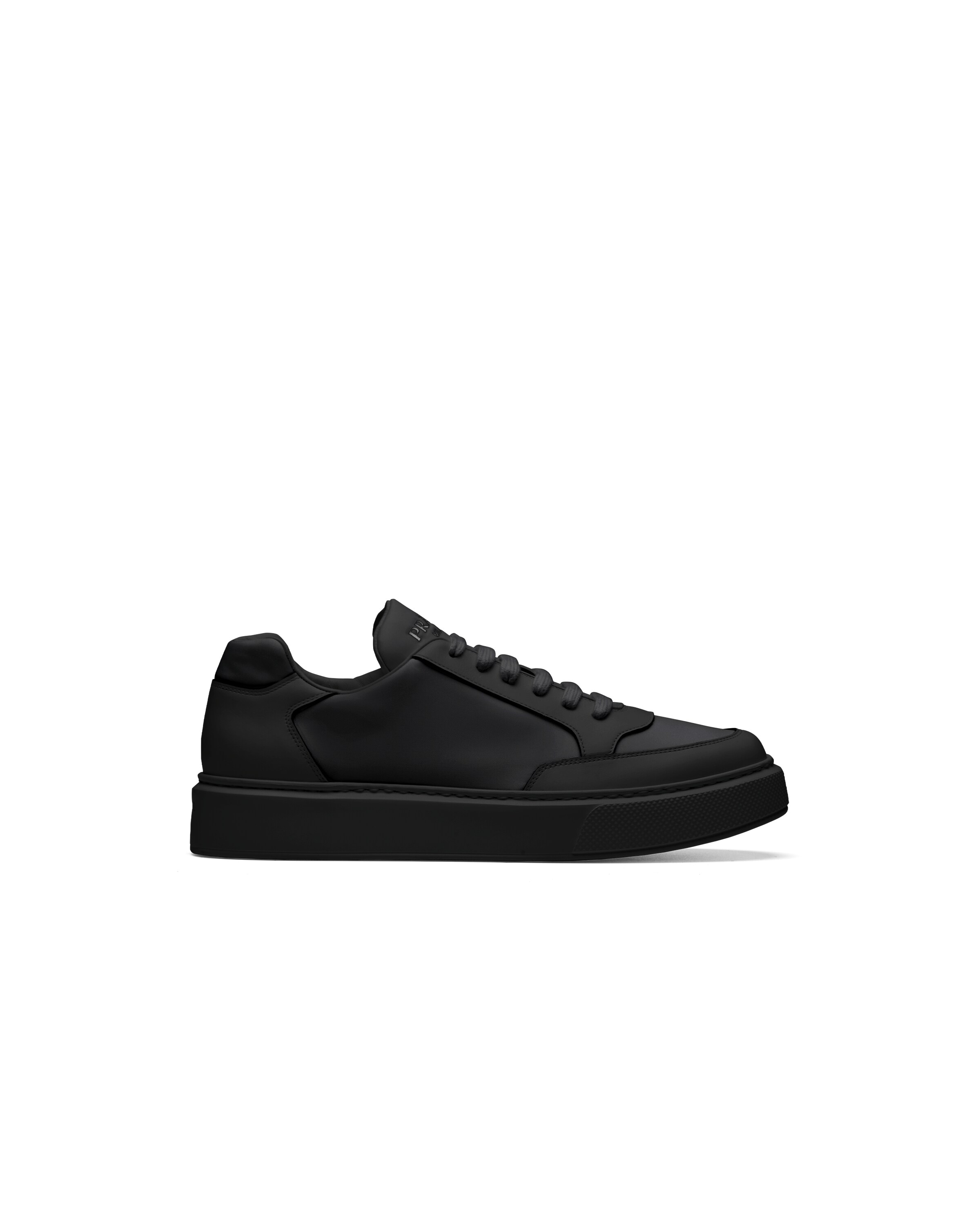 prada macro leather and nylon sneakers