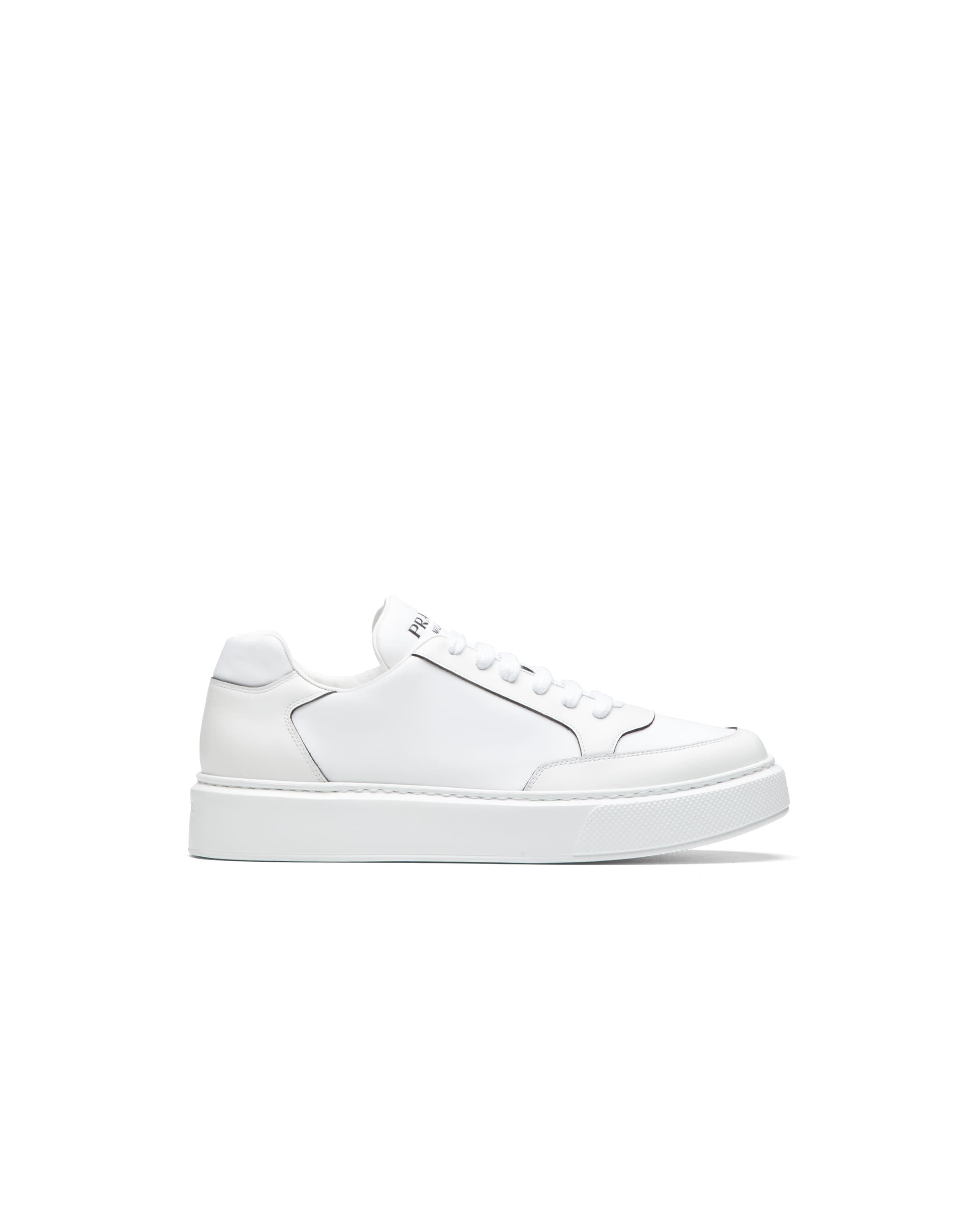prada macro leather and nylon sneakers