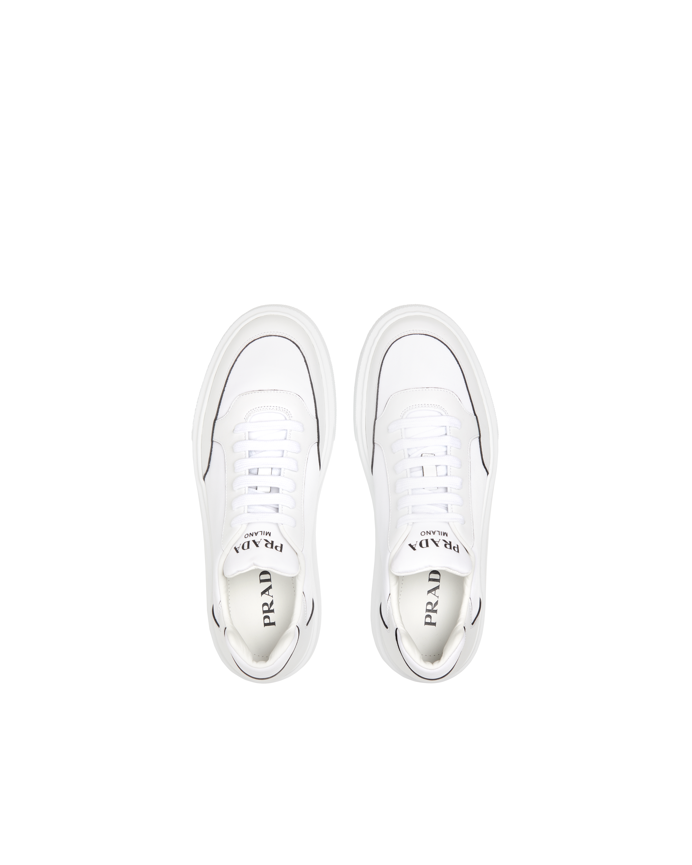 prada leather and nylon sneakers