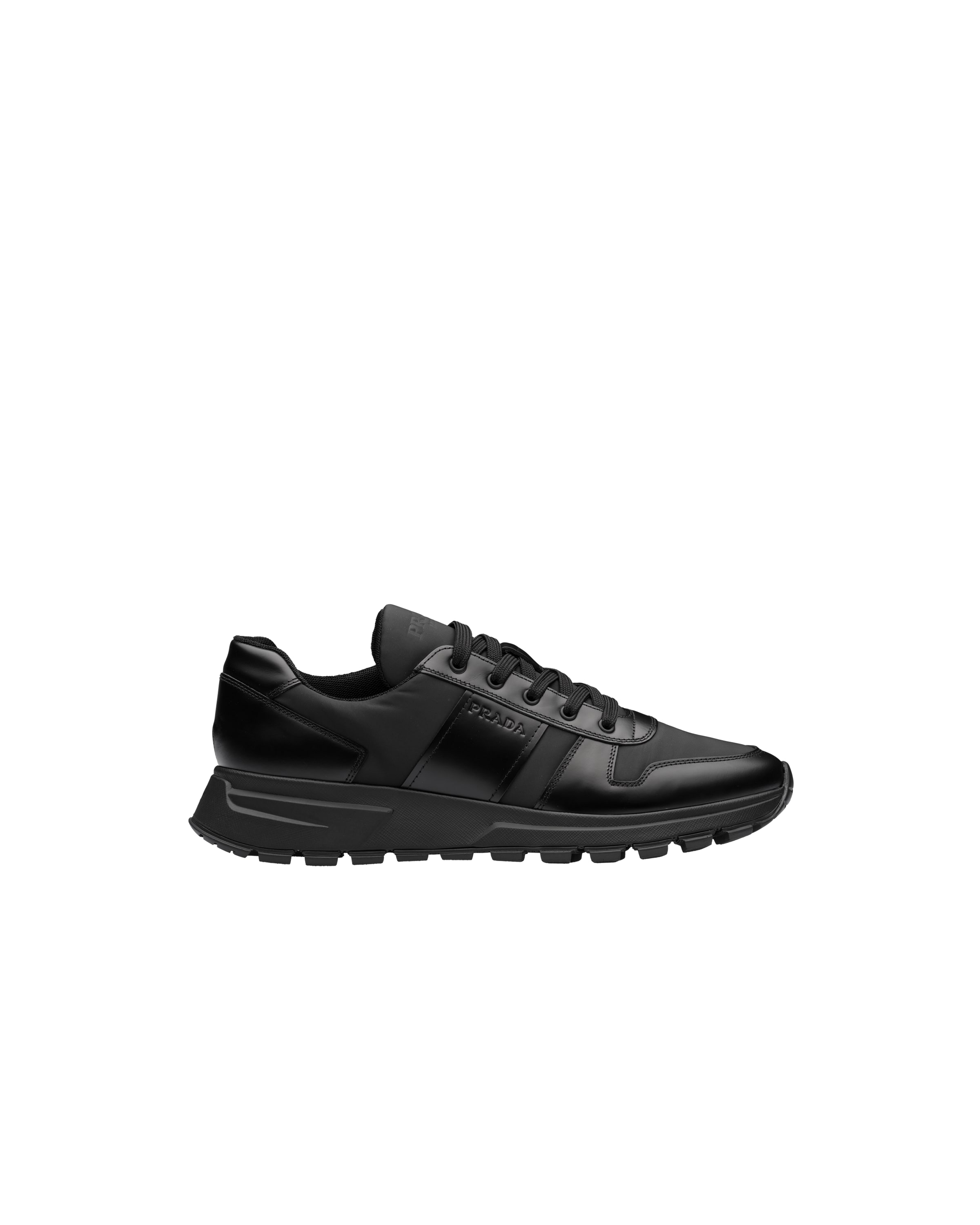 prada leather and technical fabric sneakers