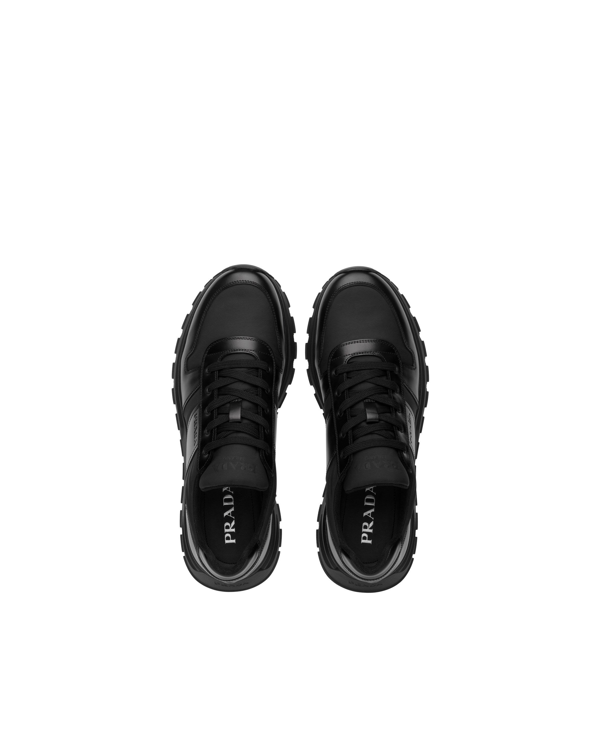 prax 01 leather and technical fabric sneakers
