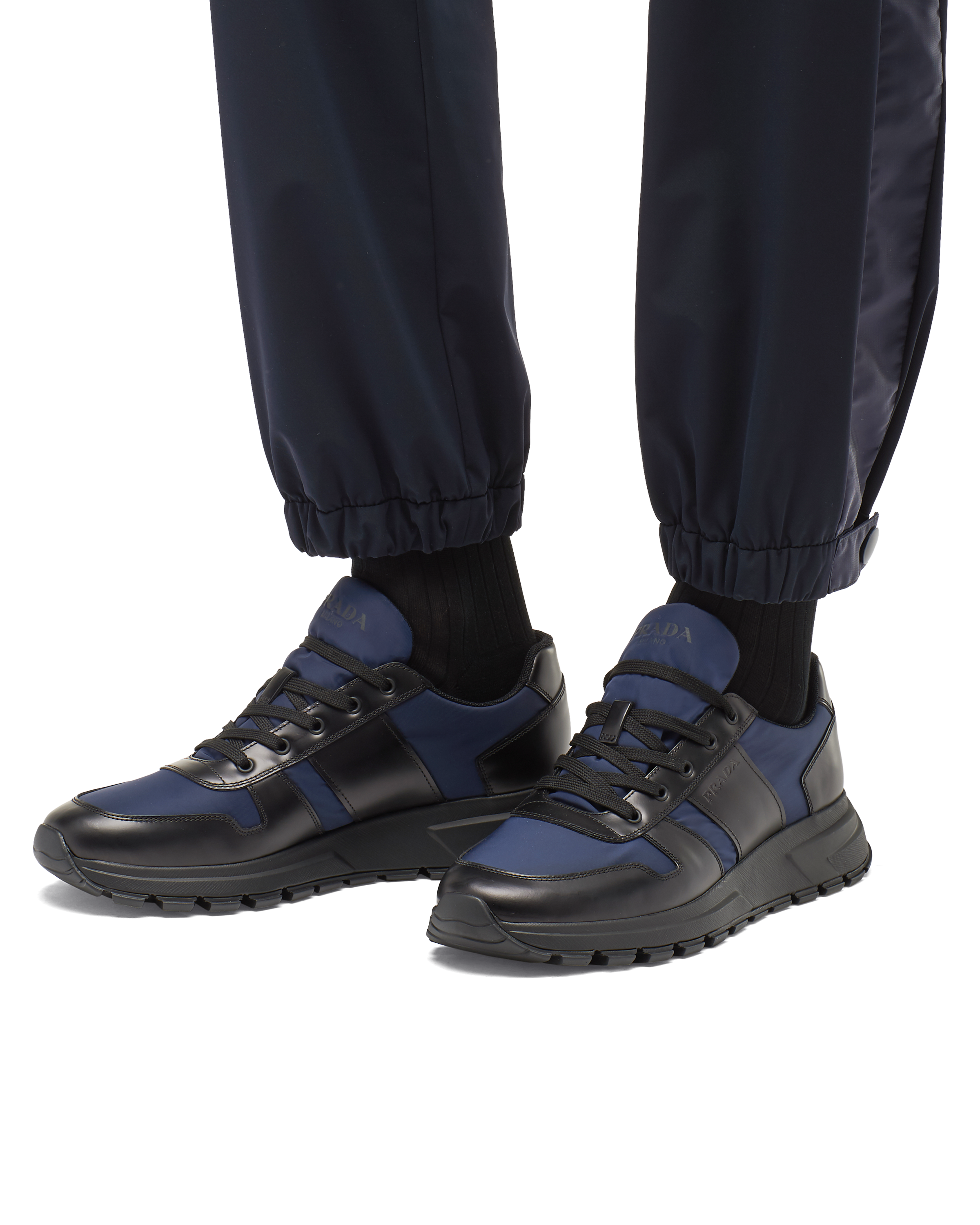 prax 01 leather and technical fabric sneakers