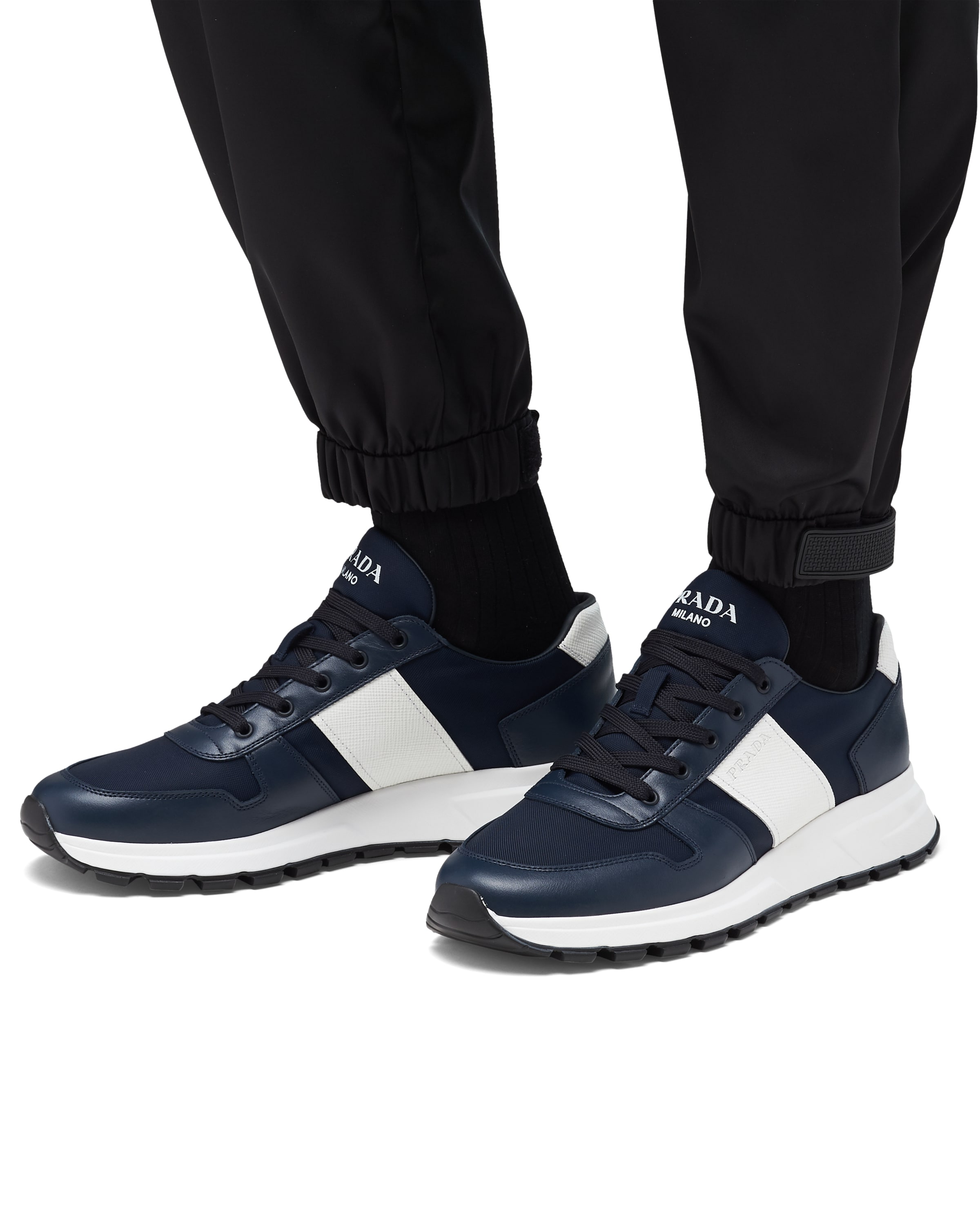 Prax 01 Leather And Technical Fabric Sneakers | Prada