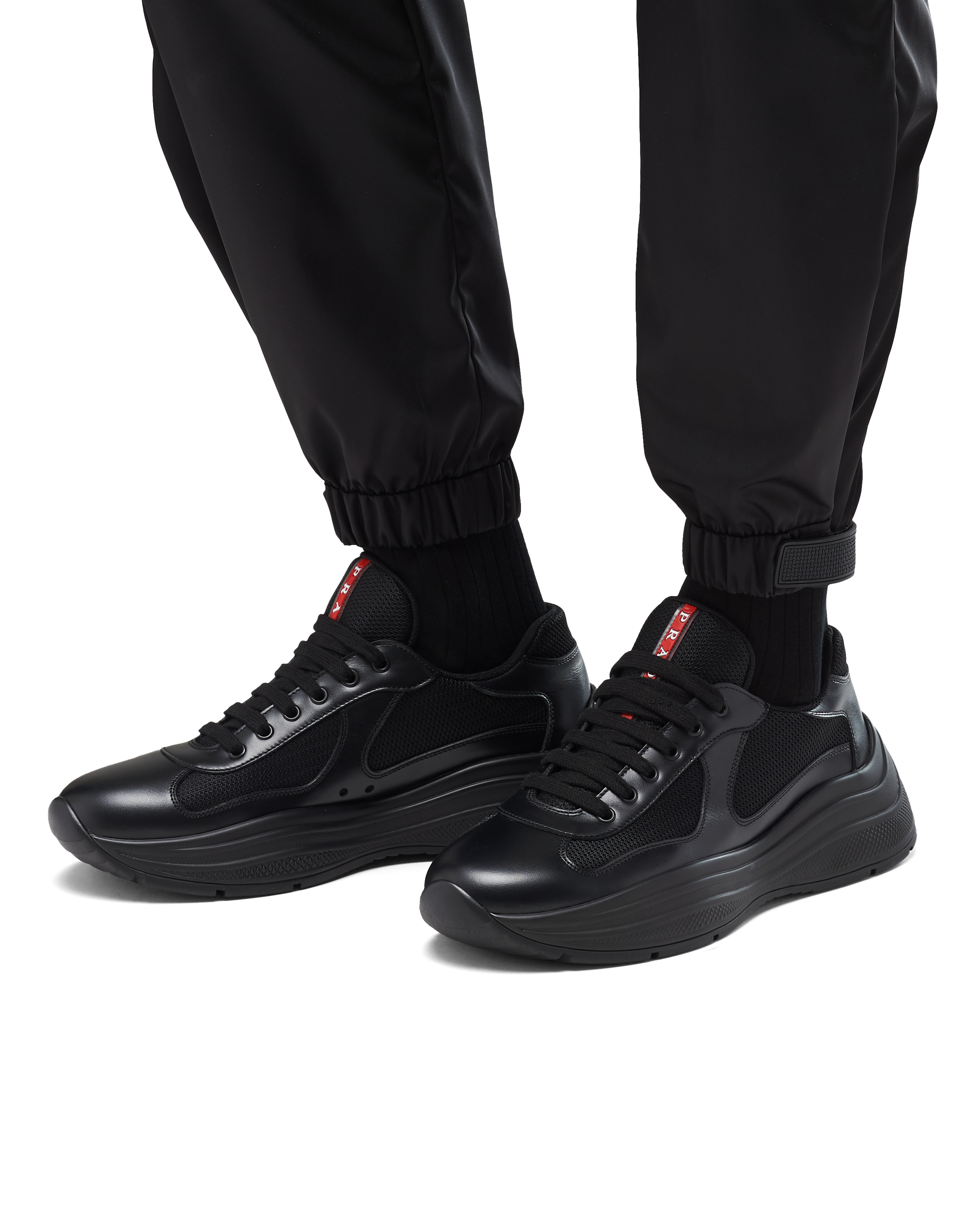 prada black america's cup sneakers