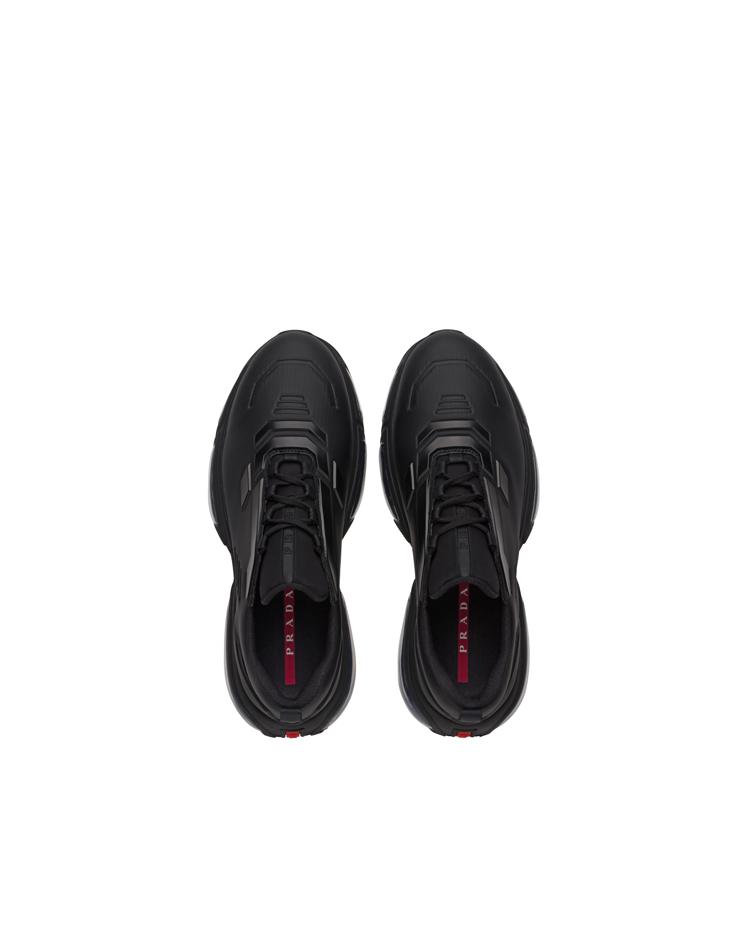 Black Prada Collision Technical Fabric Sneakers | Prada