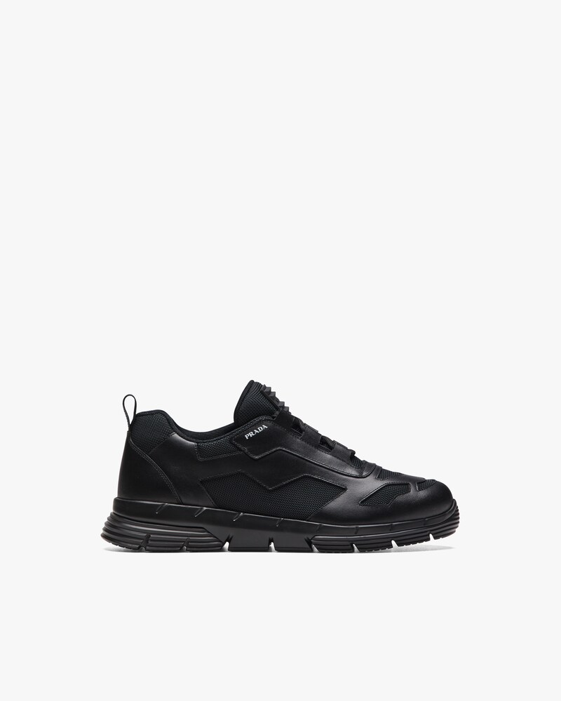 prada leather and fabric sneakers