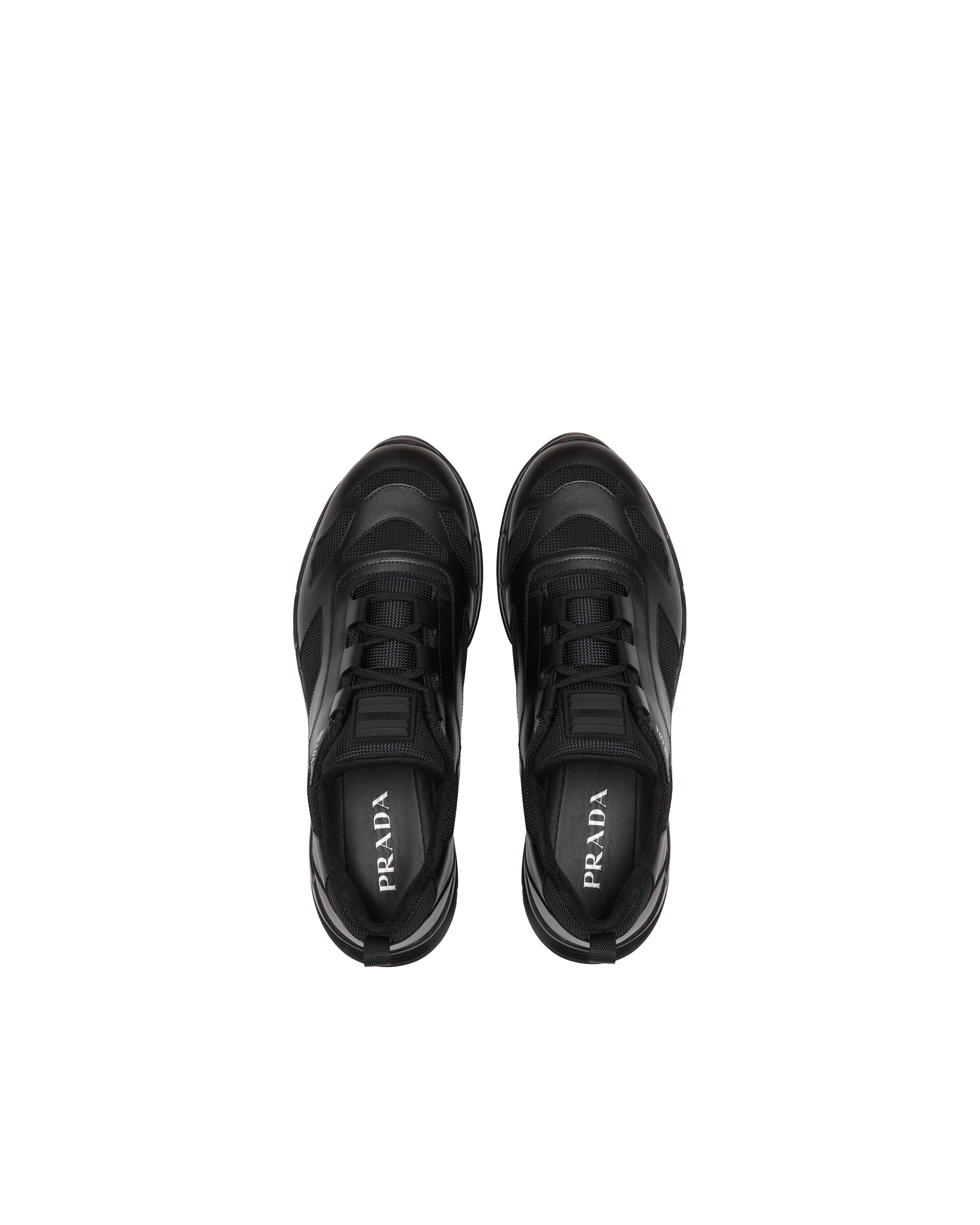 prada leather and fabric sneakers