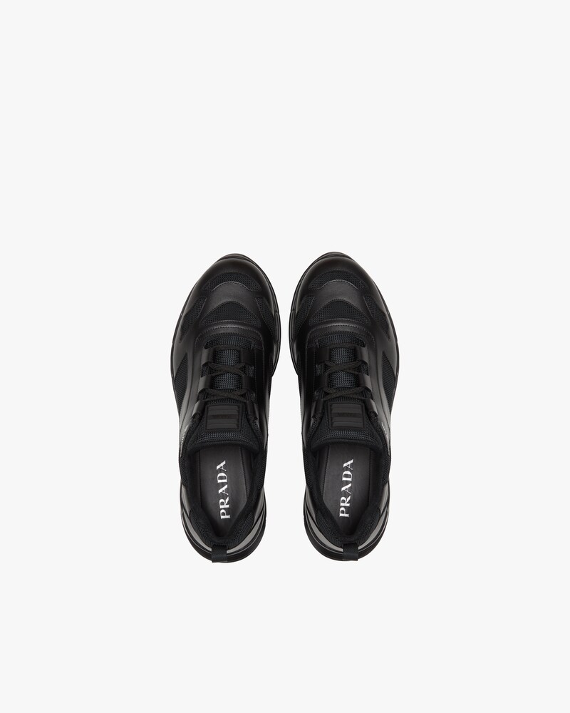 prada leather and fabric sneakers
