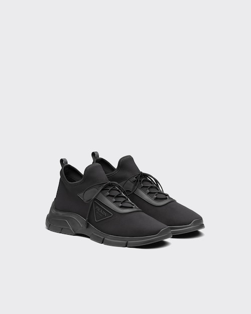 Black Knit fabric sneakers | Prada