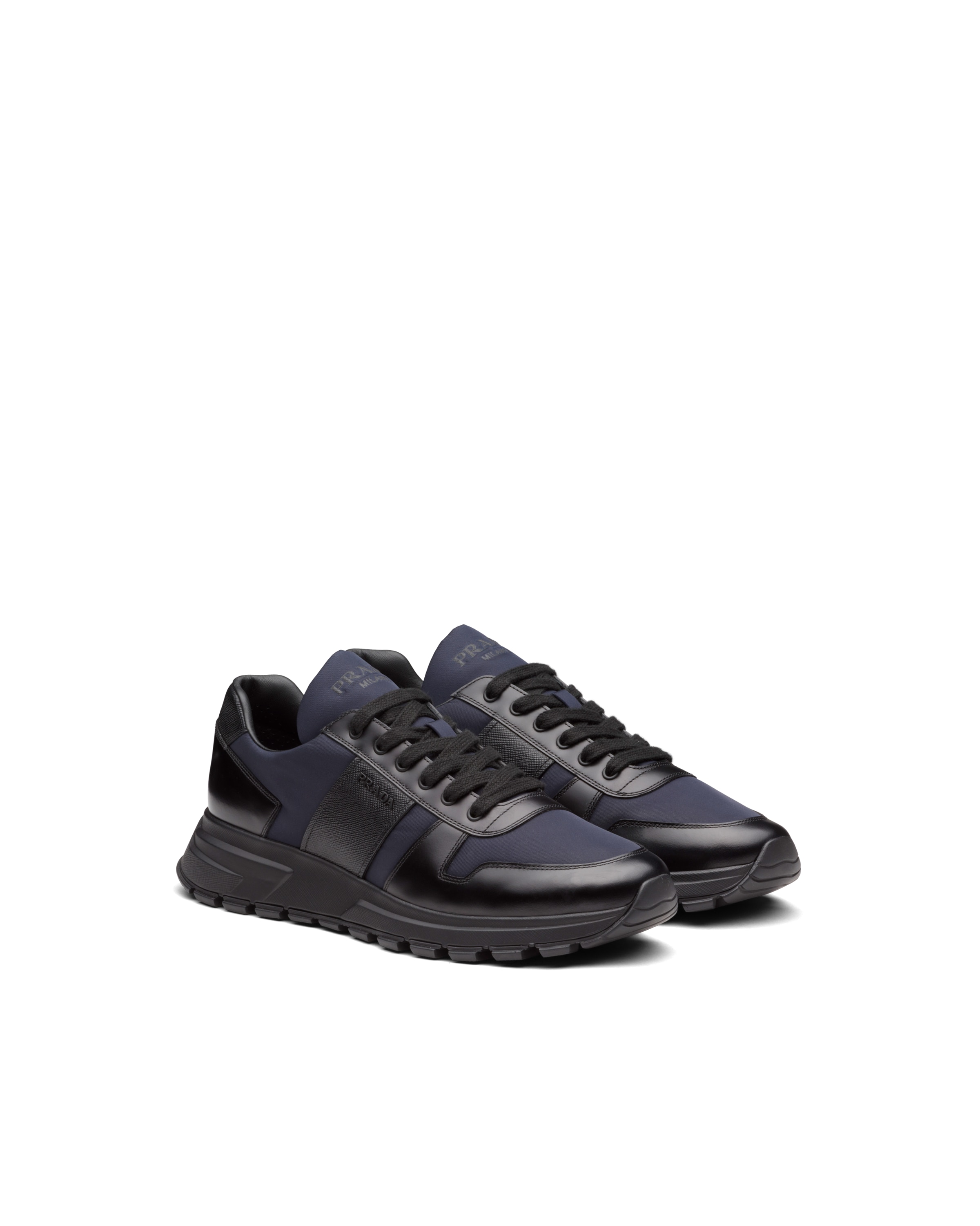 Black/blue Prada PRAX 01 laced sneakers | Prada