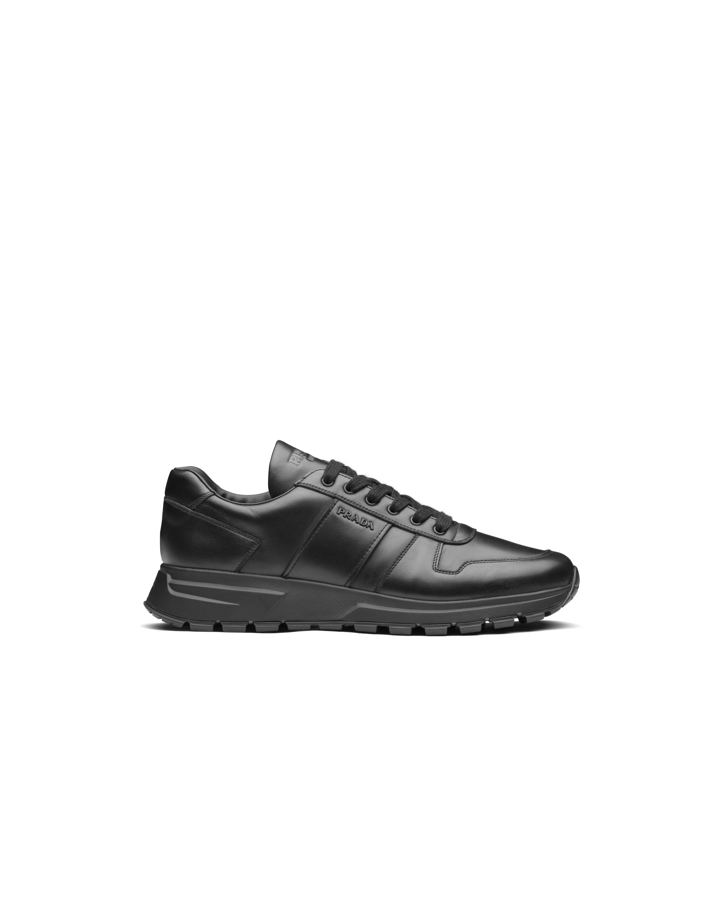 prax 01 leather and technical fabric sneakers