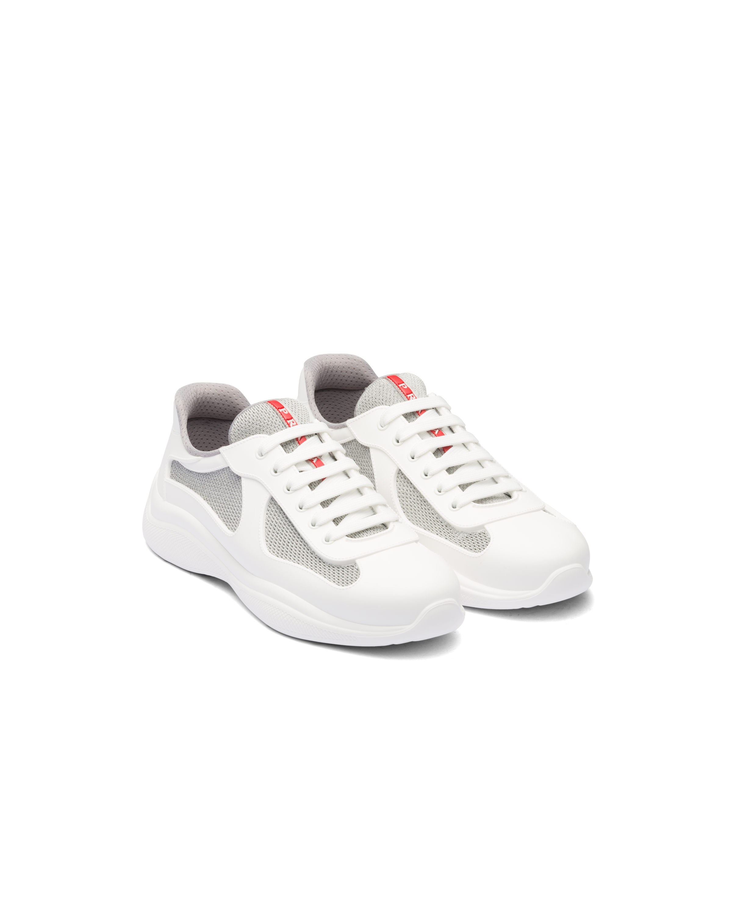 Prada America's Cup Soft Rubber And Bike Fabric Sneakers In White