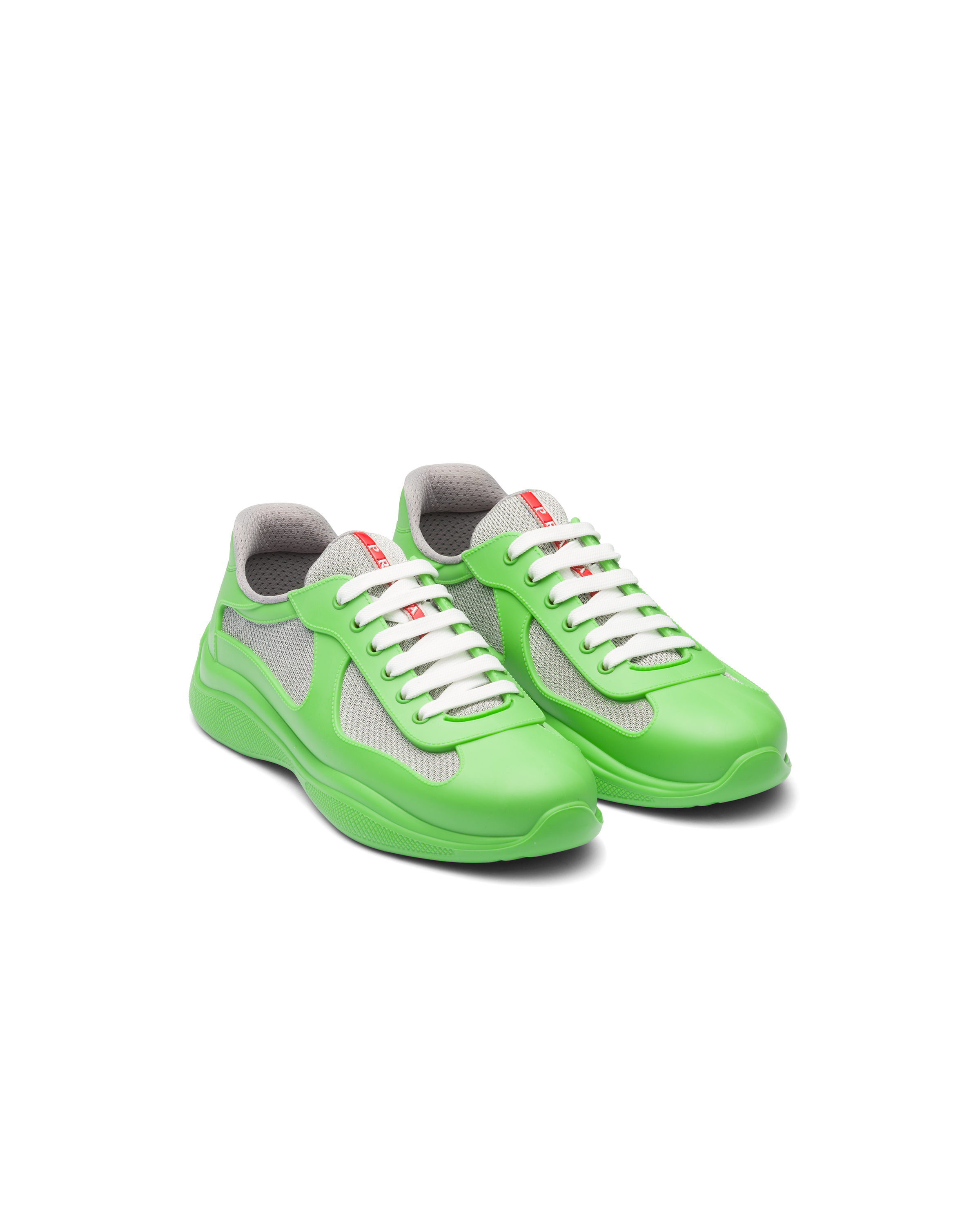 Prada America's Cup Soft Rubber And Bike Fabric Sneakers In Green