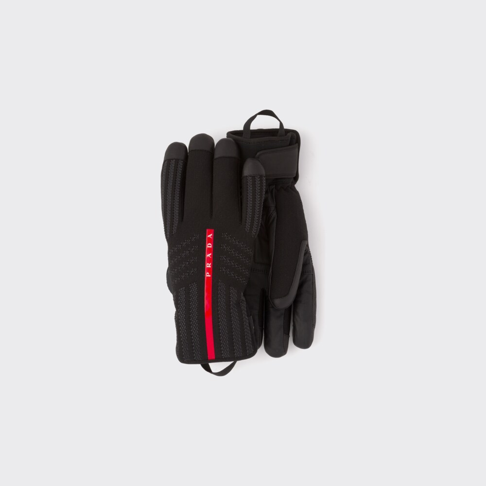 Prada GORE-TEX, leather and knit ski gloves 1