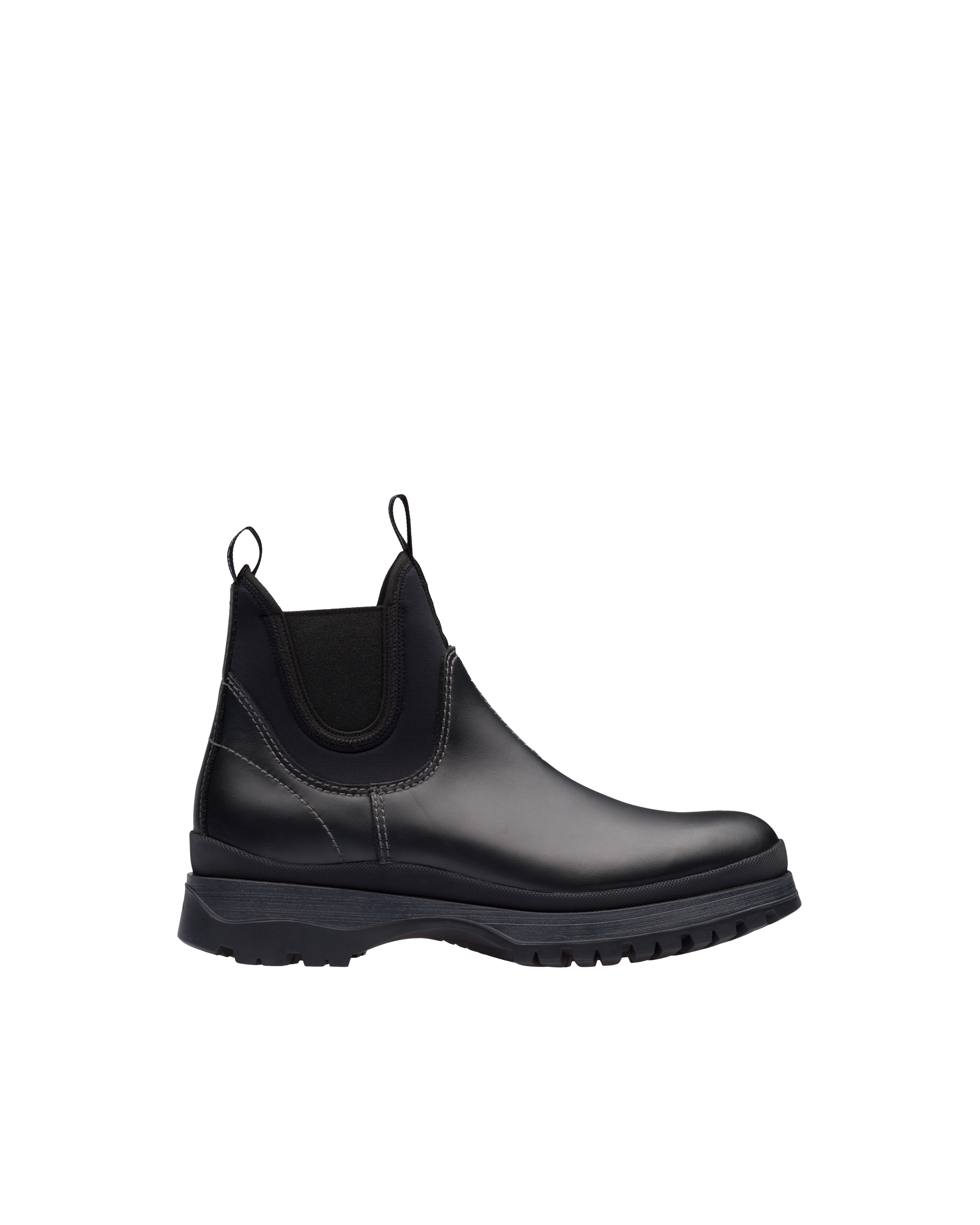 prada leather and neoprene booties
