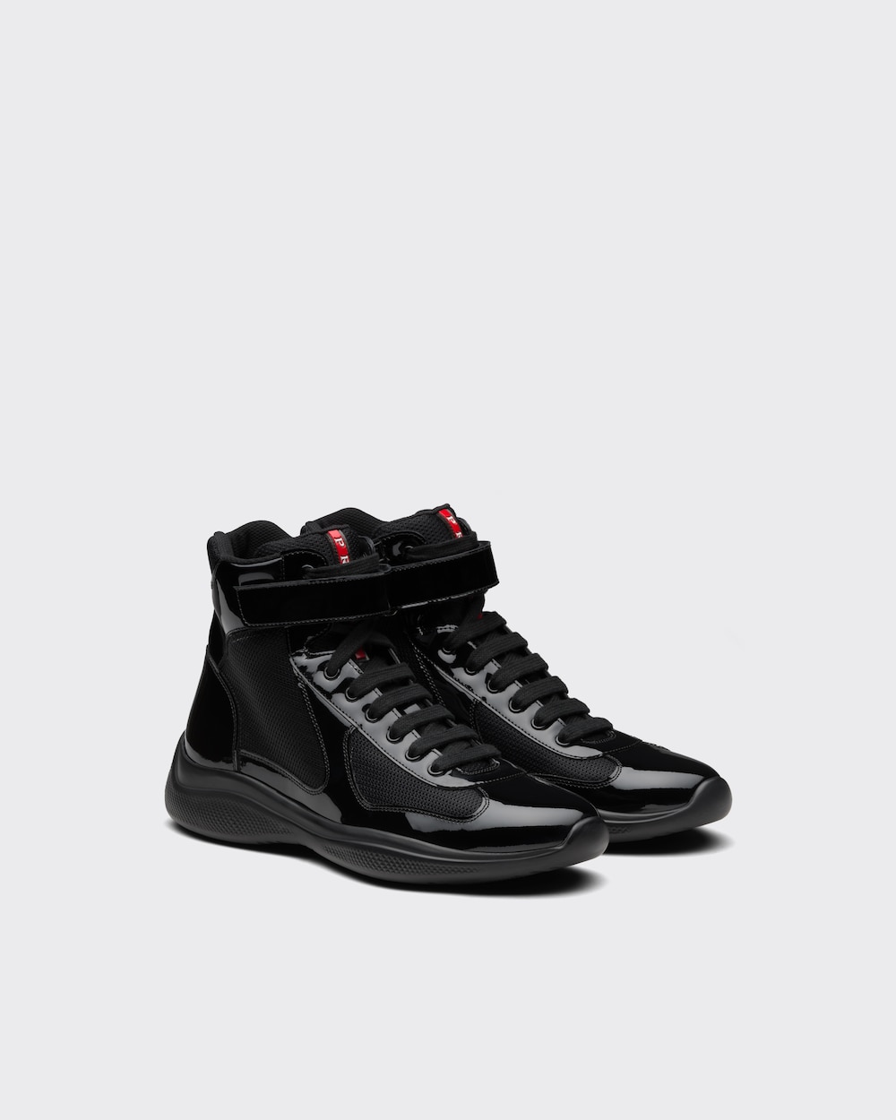 metgezel Federaal voor de hand liggend Black Prada America's Cup high-top sneakers | Prada