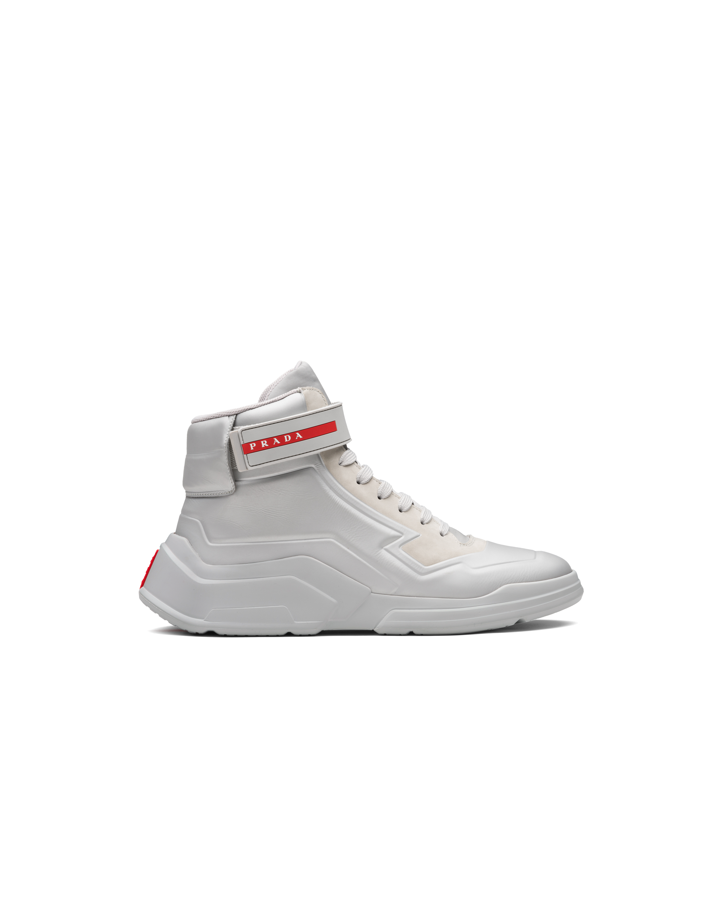 prada white high top sneakers