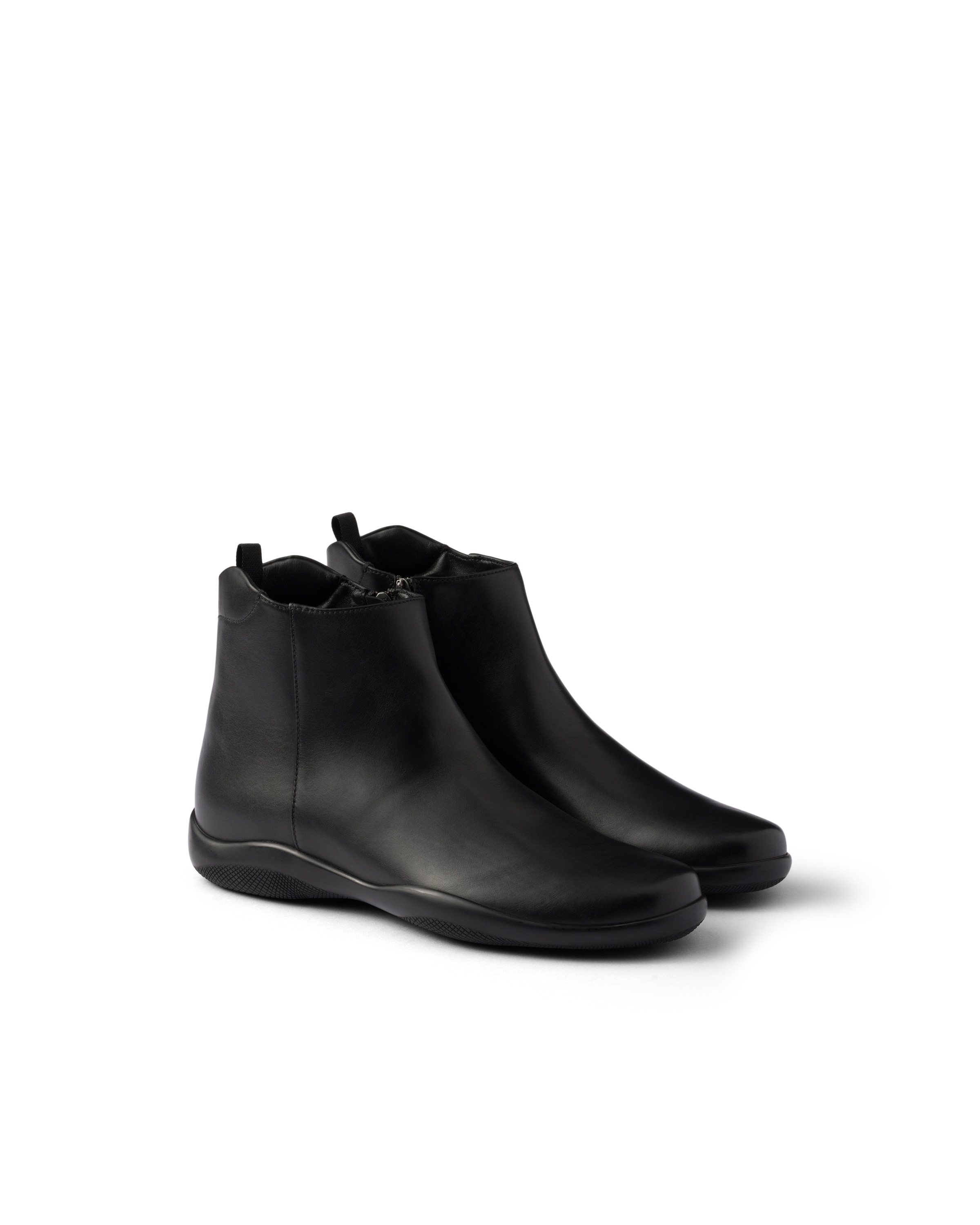 Prada Mens Black Toblach High Top Leather Ankle Boots Eur 43 / 9 Uk In Black