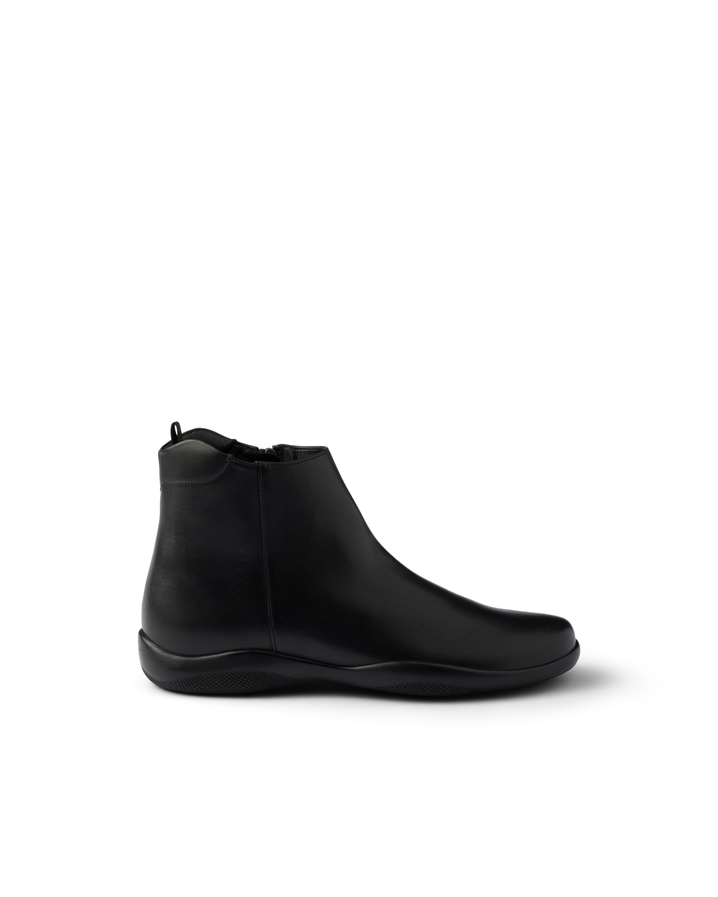 Prada Mens Black Toblach High Top Leather Ankle Boots Eur 43 / 9 Uk In Black