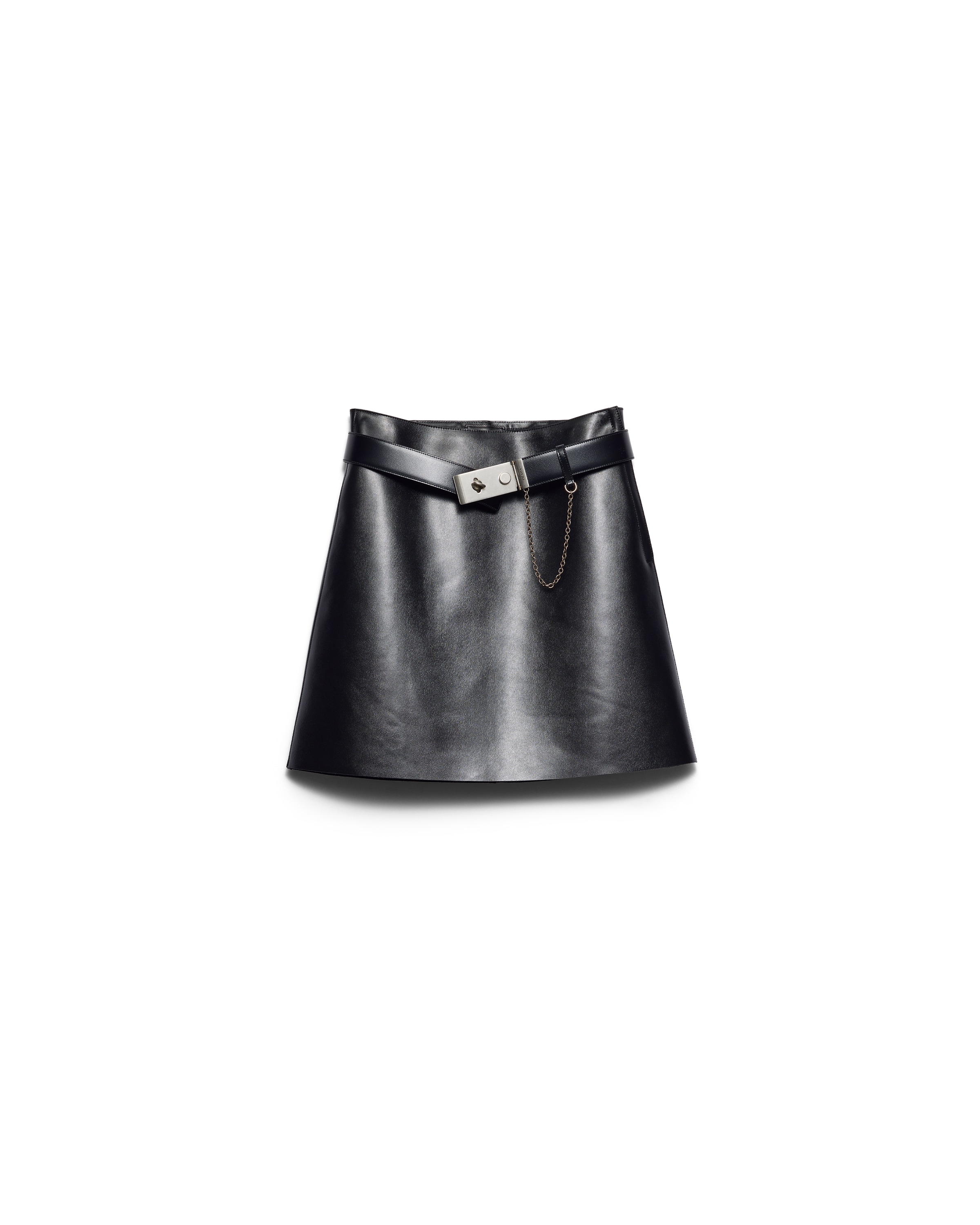 Prada Jupe Courte En Cuir, Femme, Noir, Taille 38