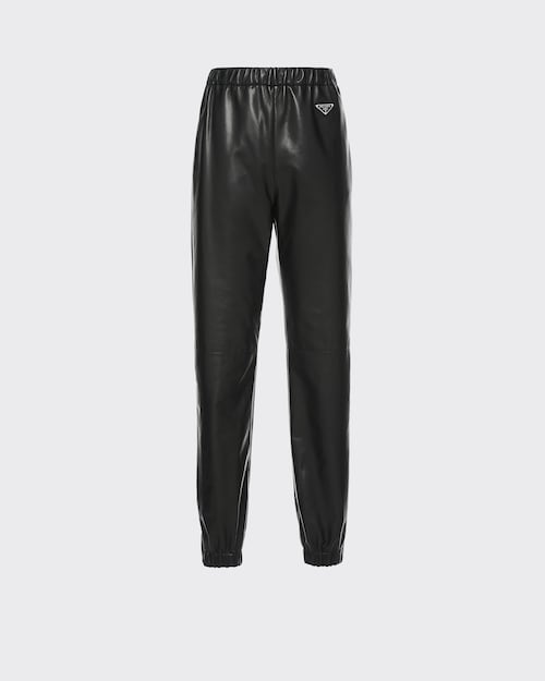 Black Nappa leather joggers | Prada