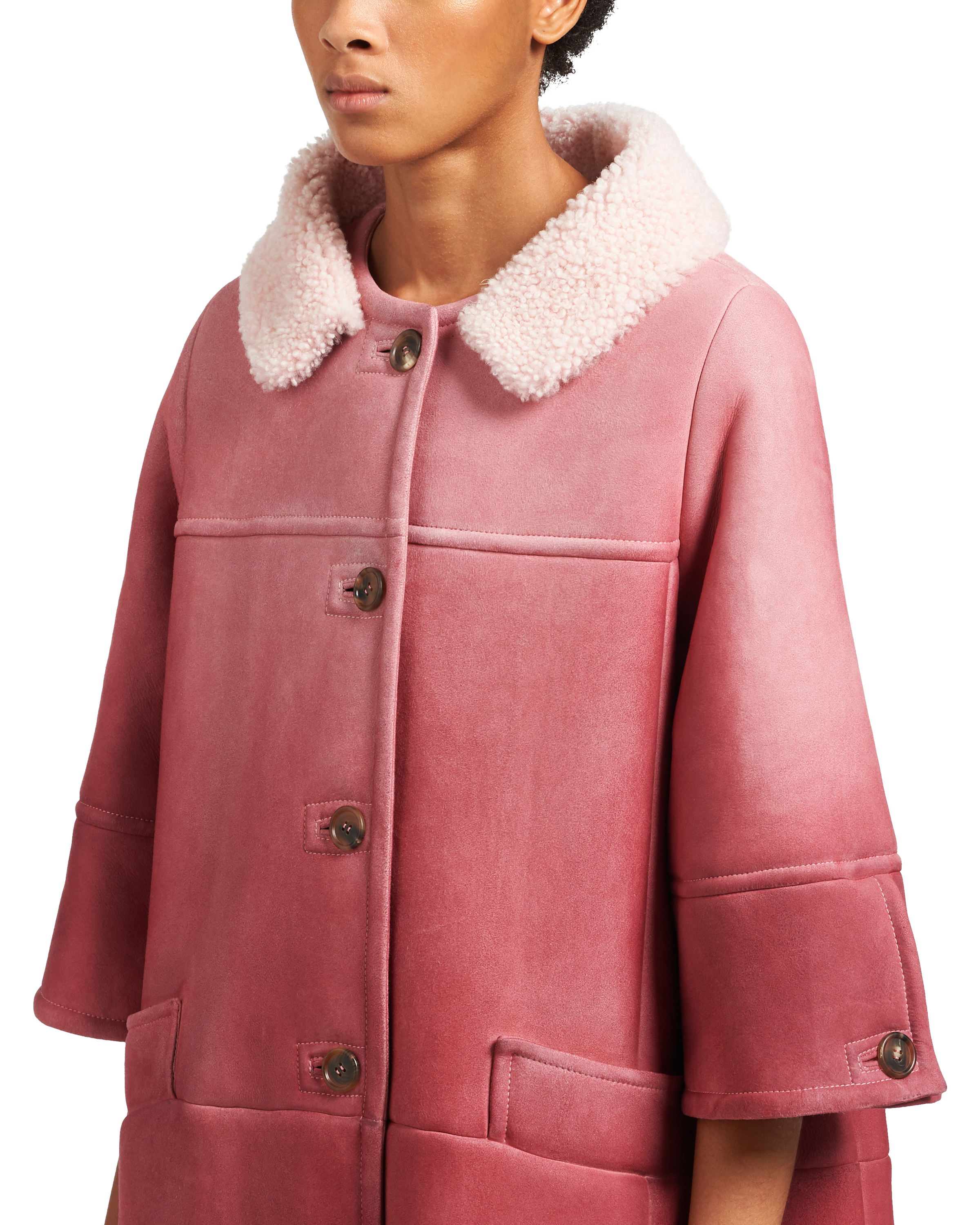 Pink sheepskin coat Clearance