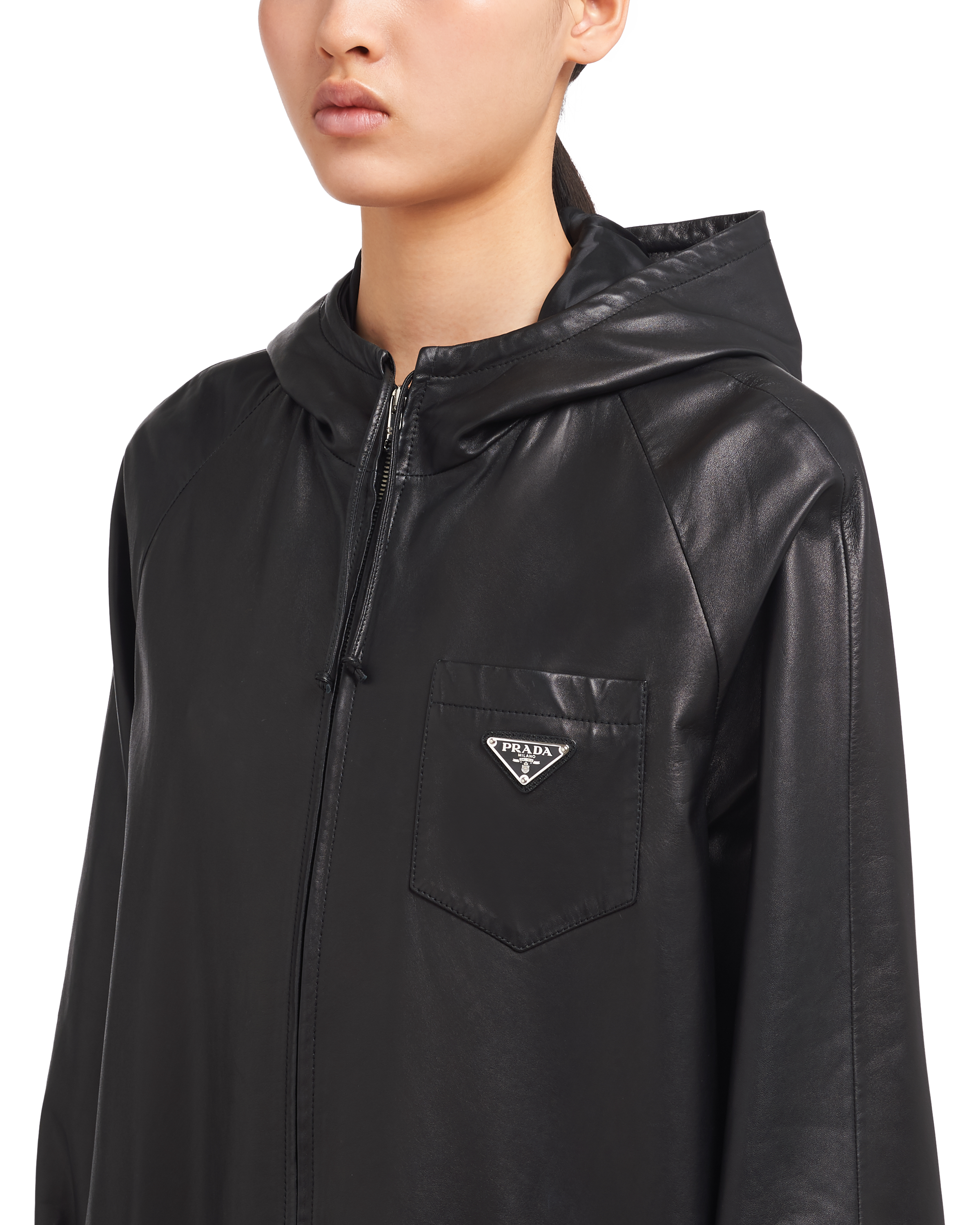 prada leather coat