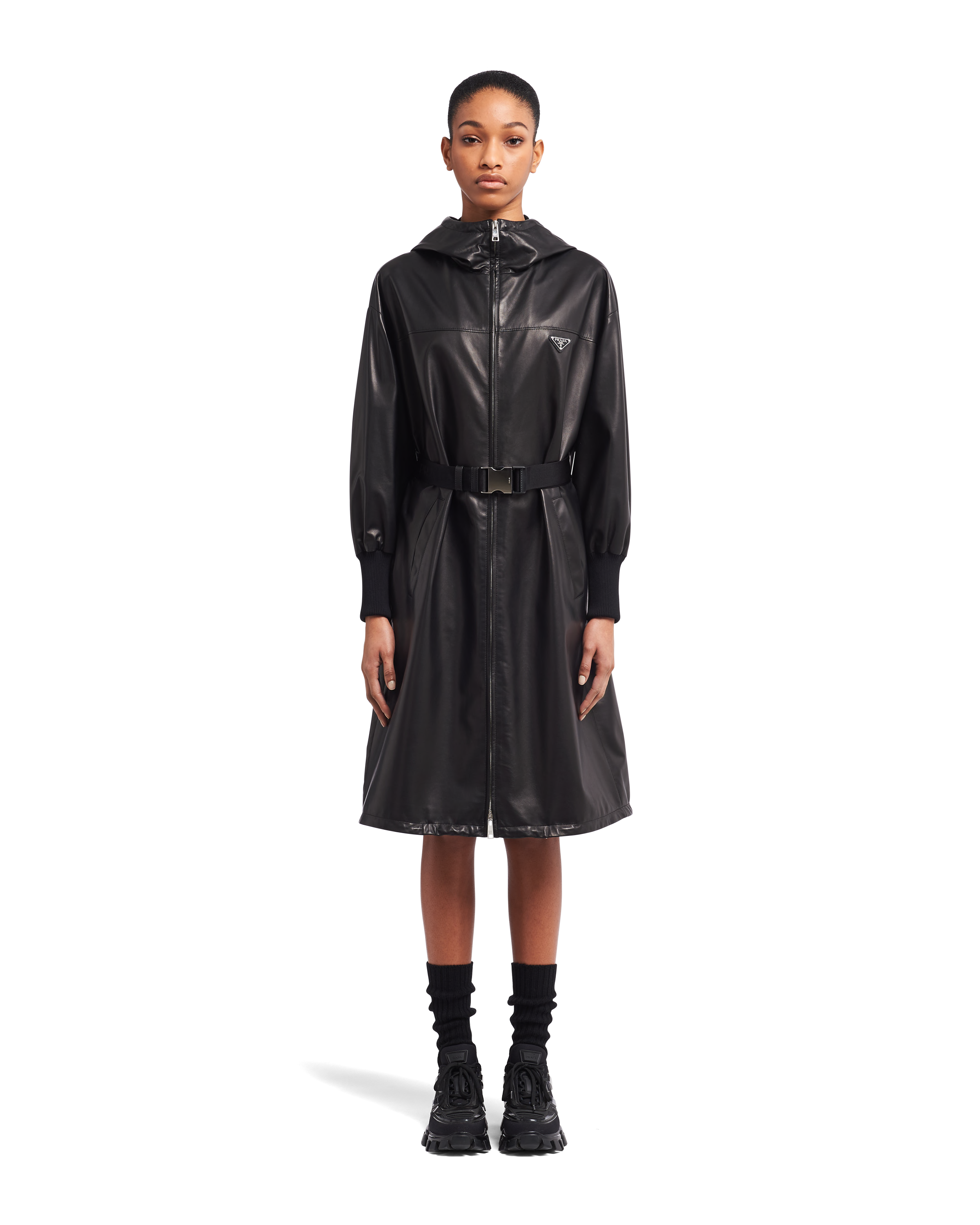 Prada معطف جلود نابا 2