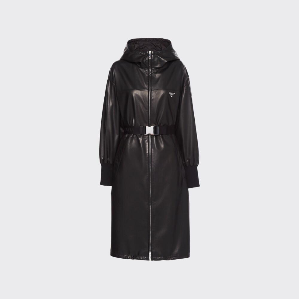 Prada معطف جلود نابا 1