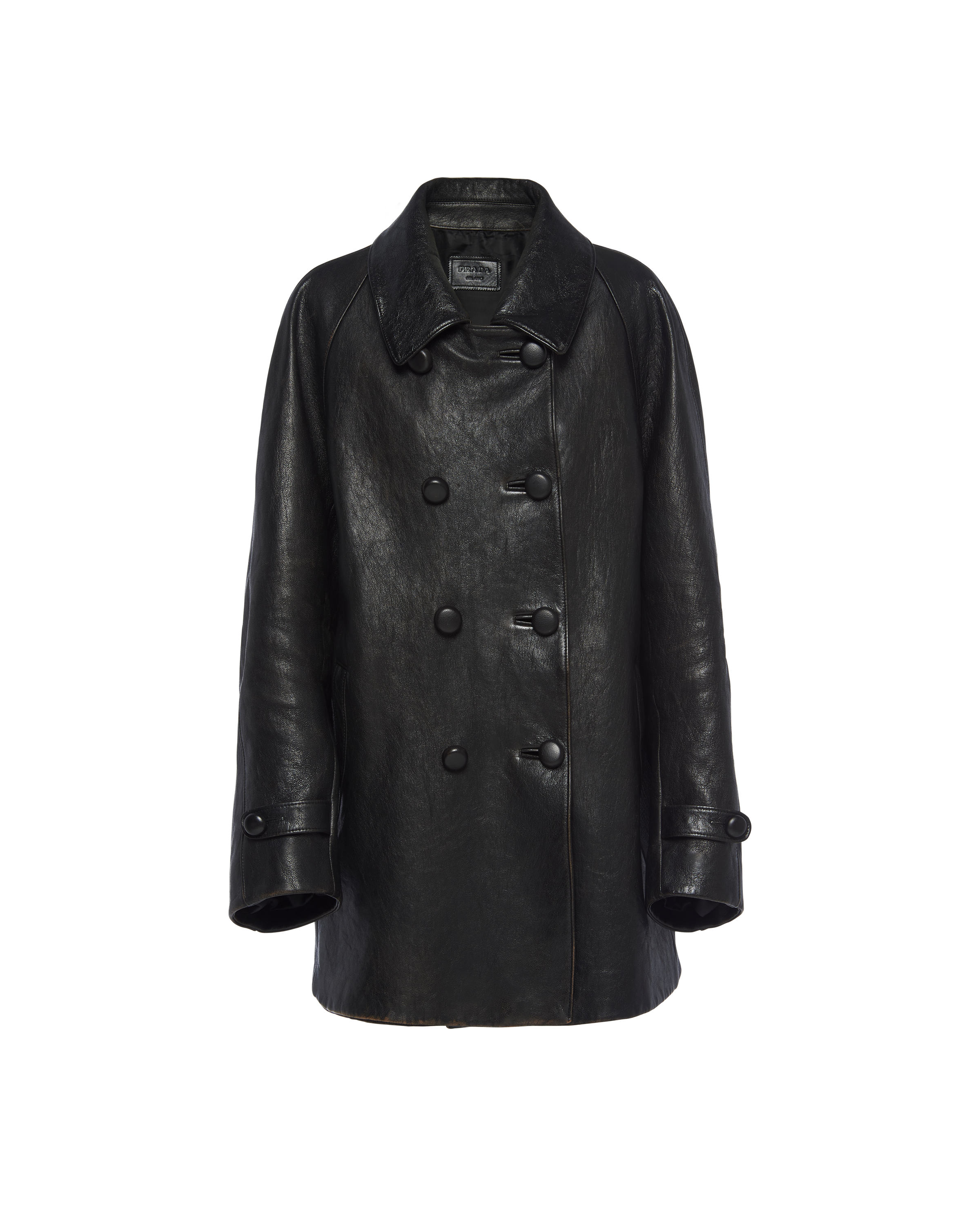 double breasted leather jacket