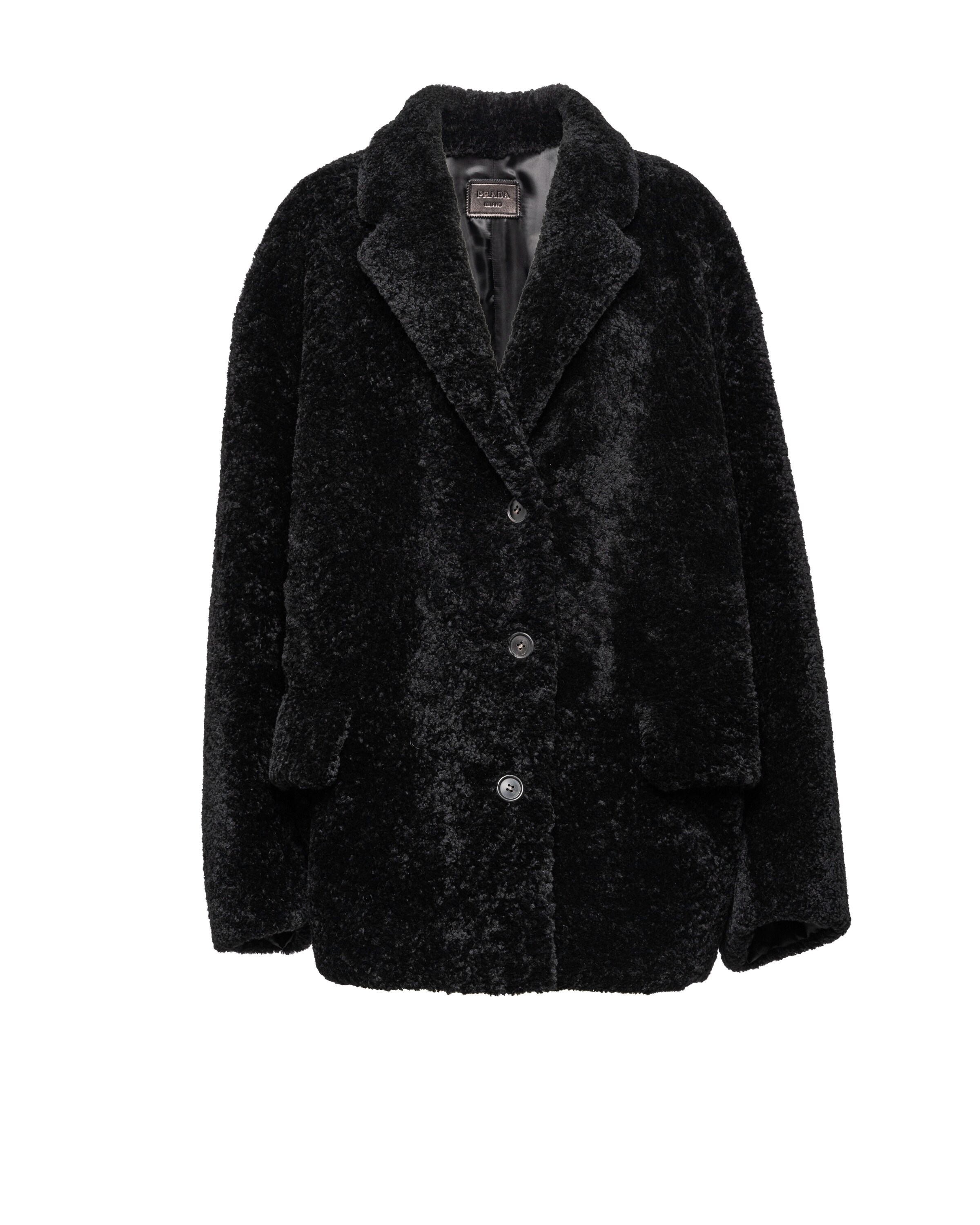 Prada Caban In Montone, Donna, Nero, Taglia 44