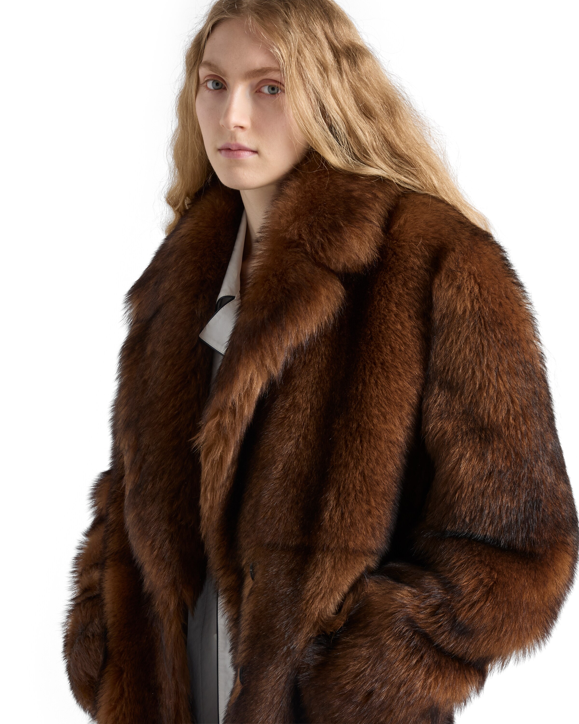 Prada Women's Shearling Coat In Multi