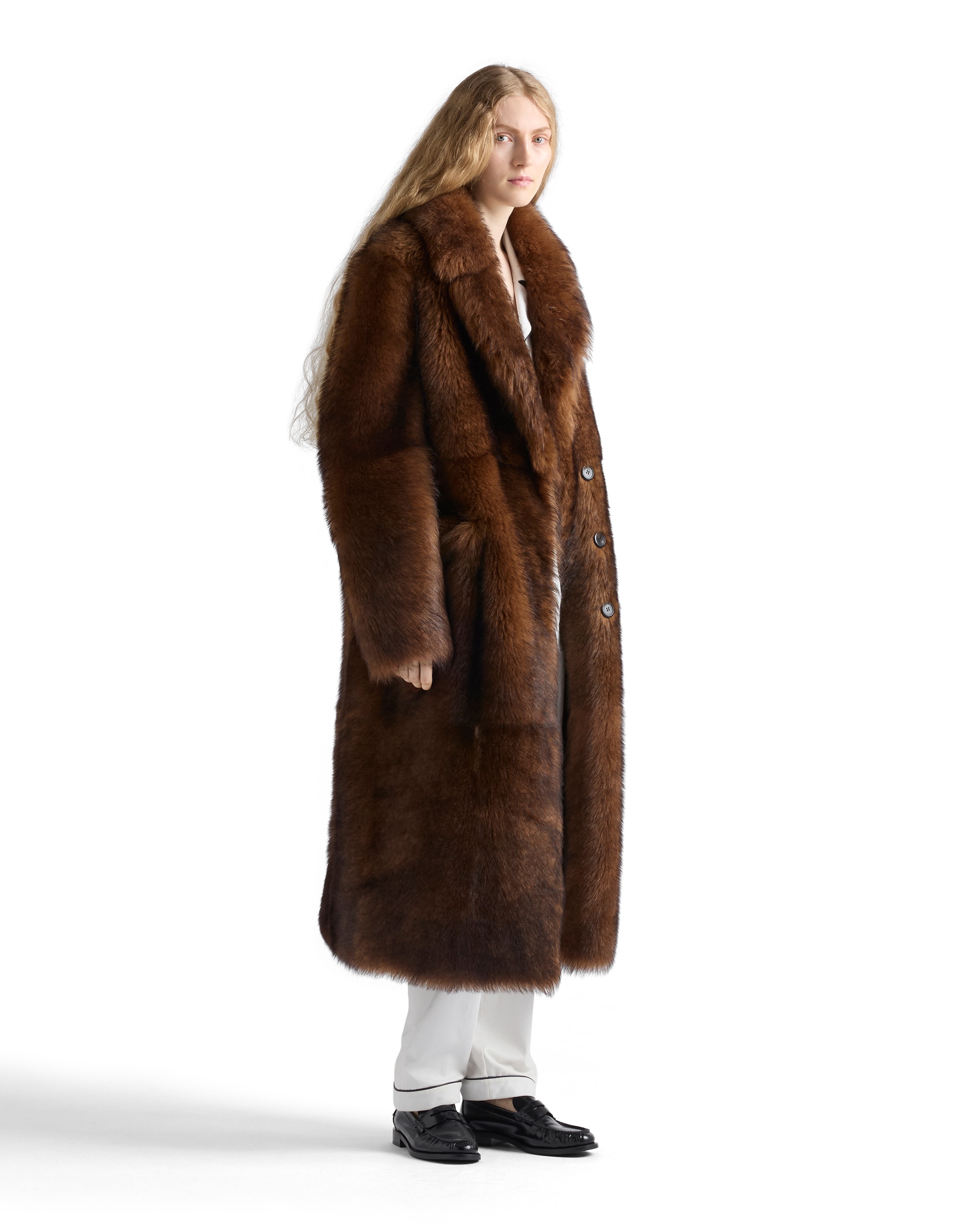 Prada Women's Shearling Coat In Multi