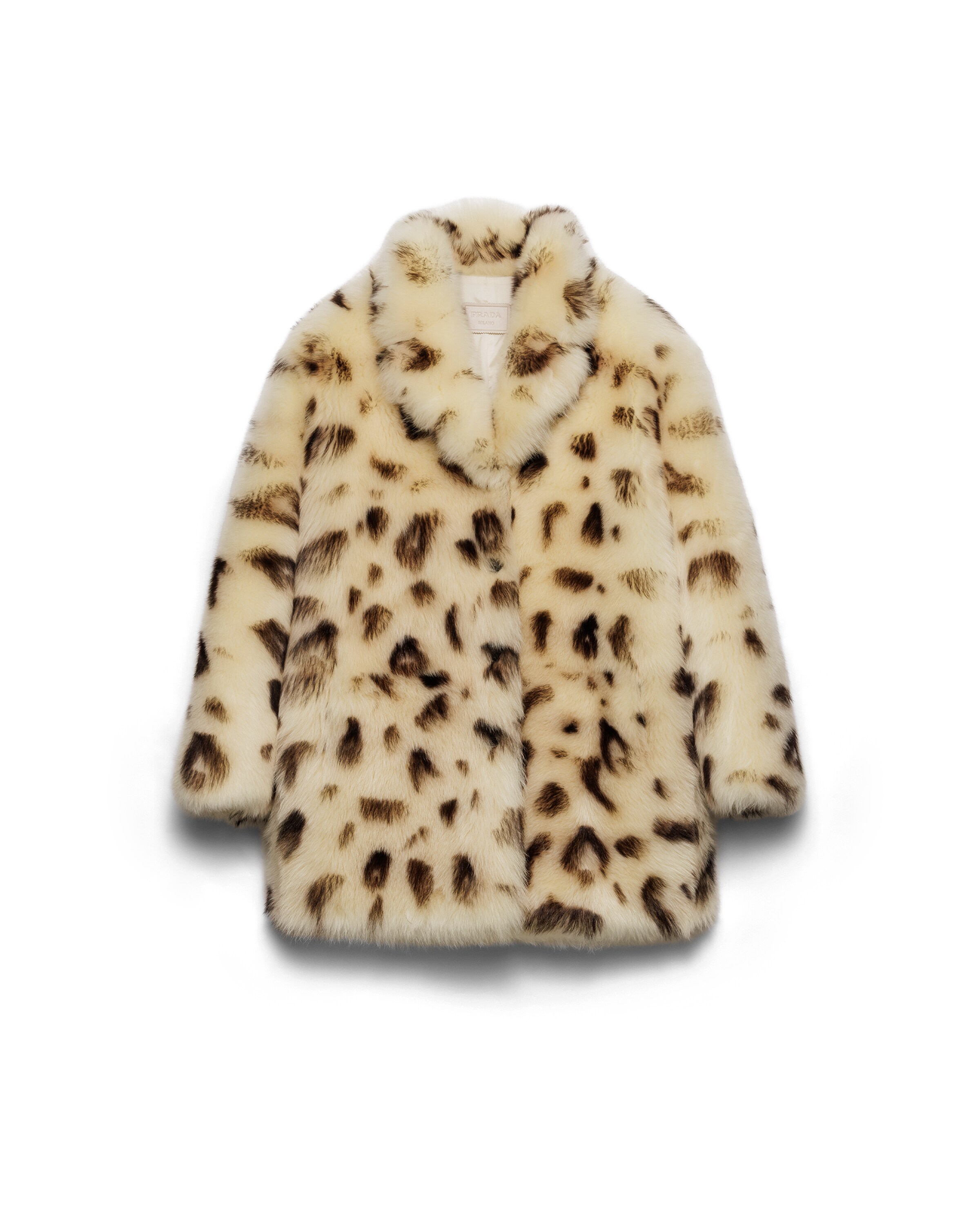 Prada Long-sleeved Button-up Coat In Animal Print | ModeSens