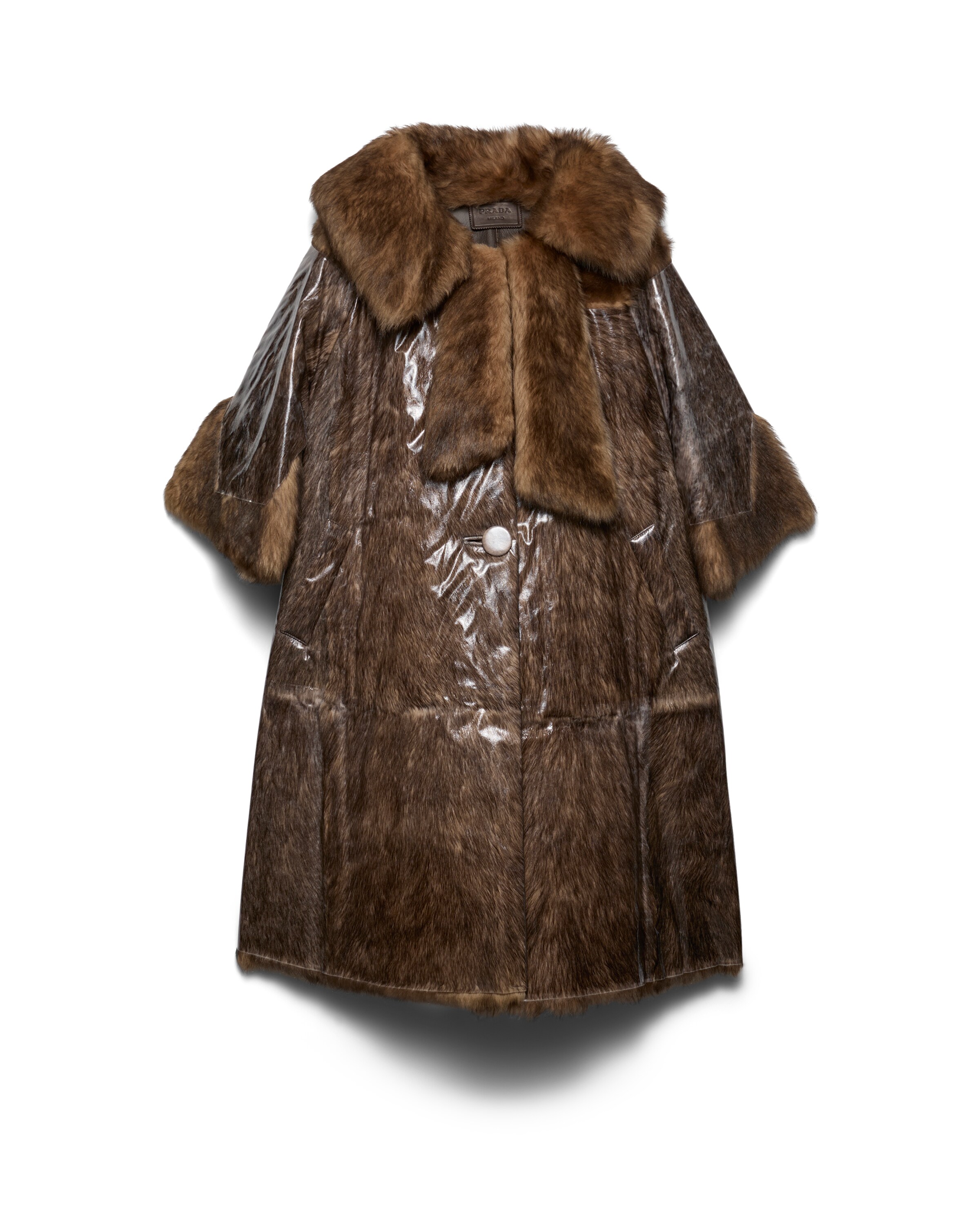 Prada Manteau En Shearling, Femme, Marron Camel, Taille 40